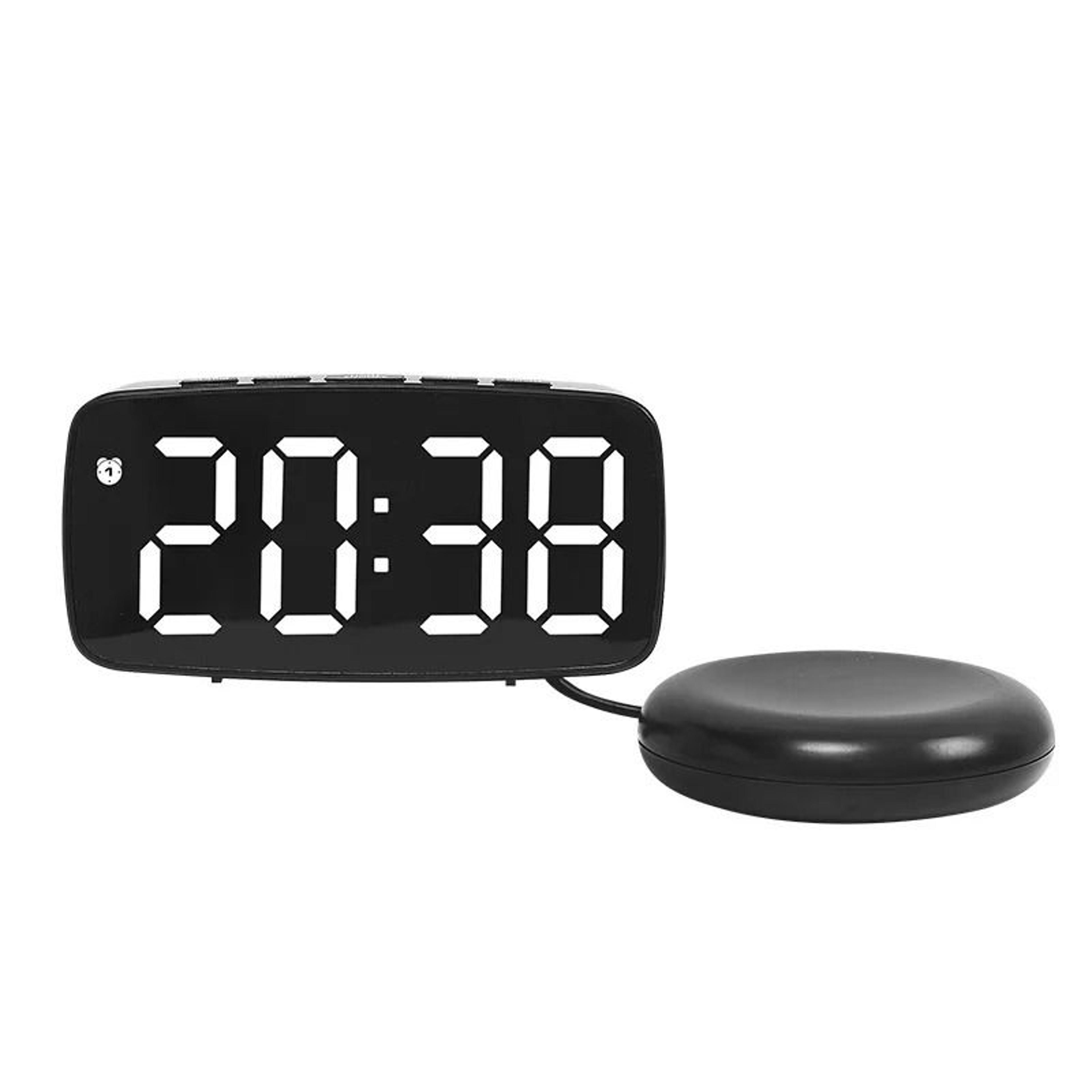 digital temperature humidity alarm clock with dual alarms and snooze
