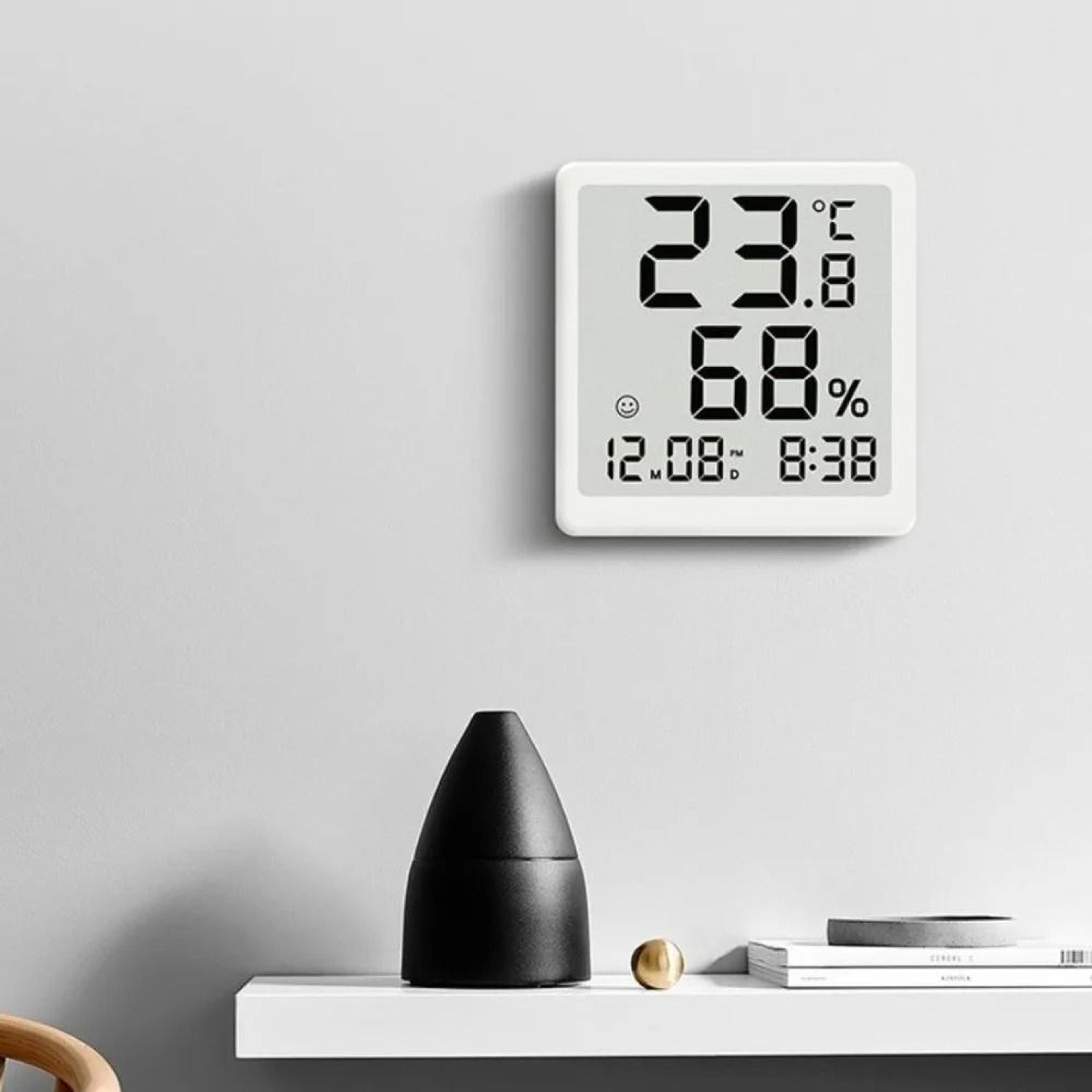 minimalist magnetic digital clock with temperature and humidity display