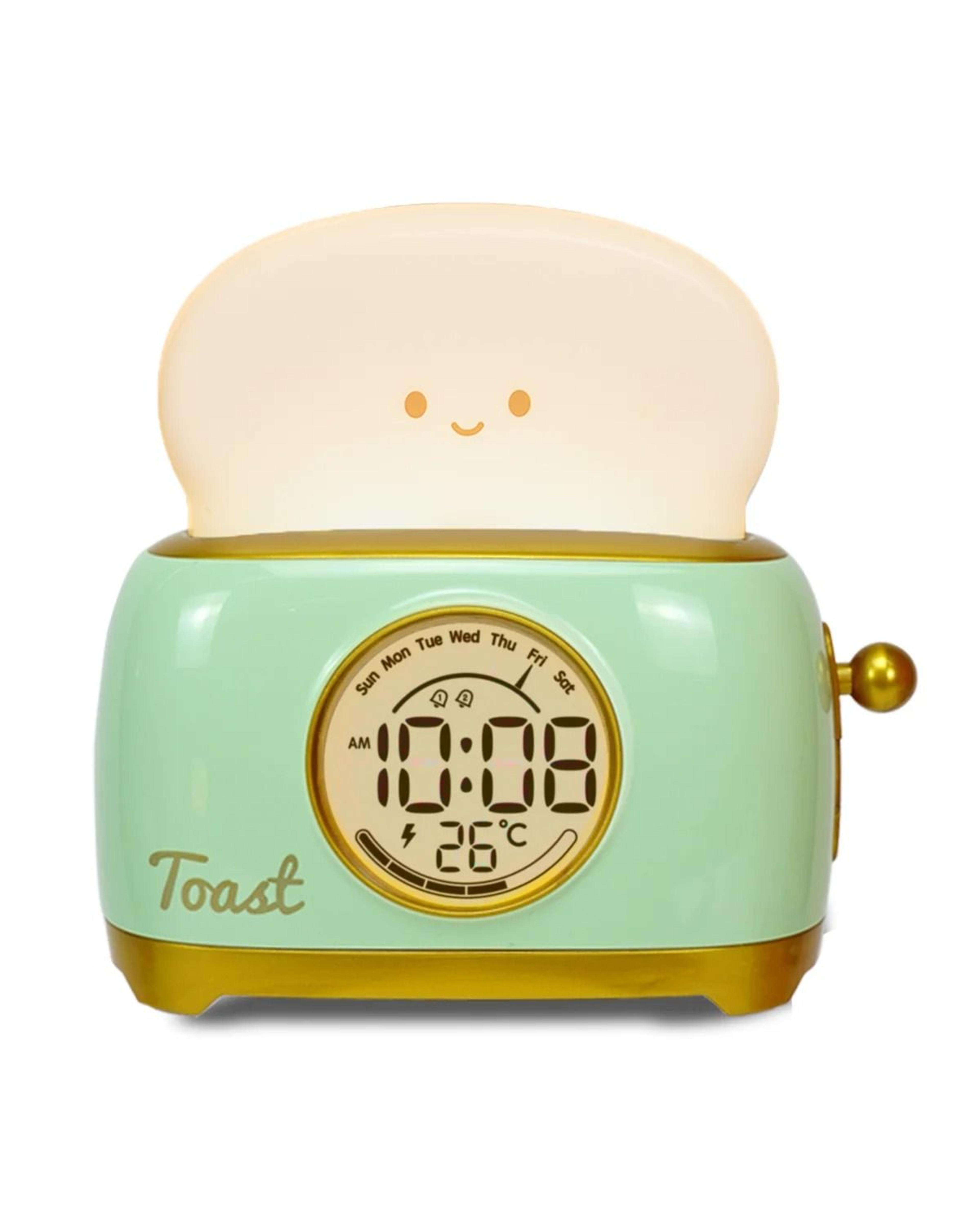 kids sleep trainer alarm clock with led night light and temperature