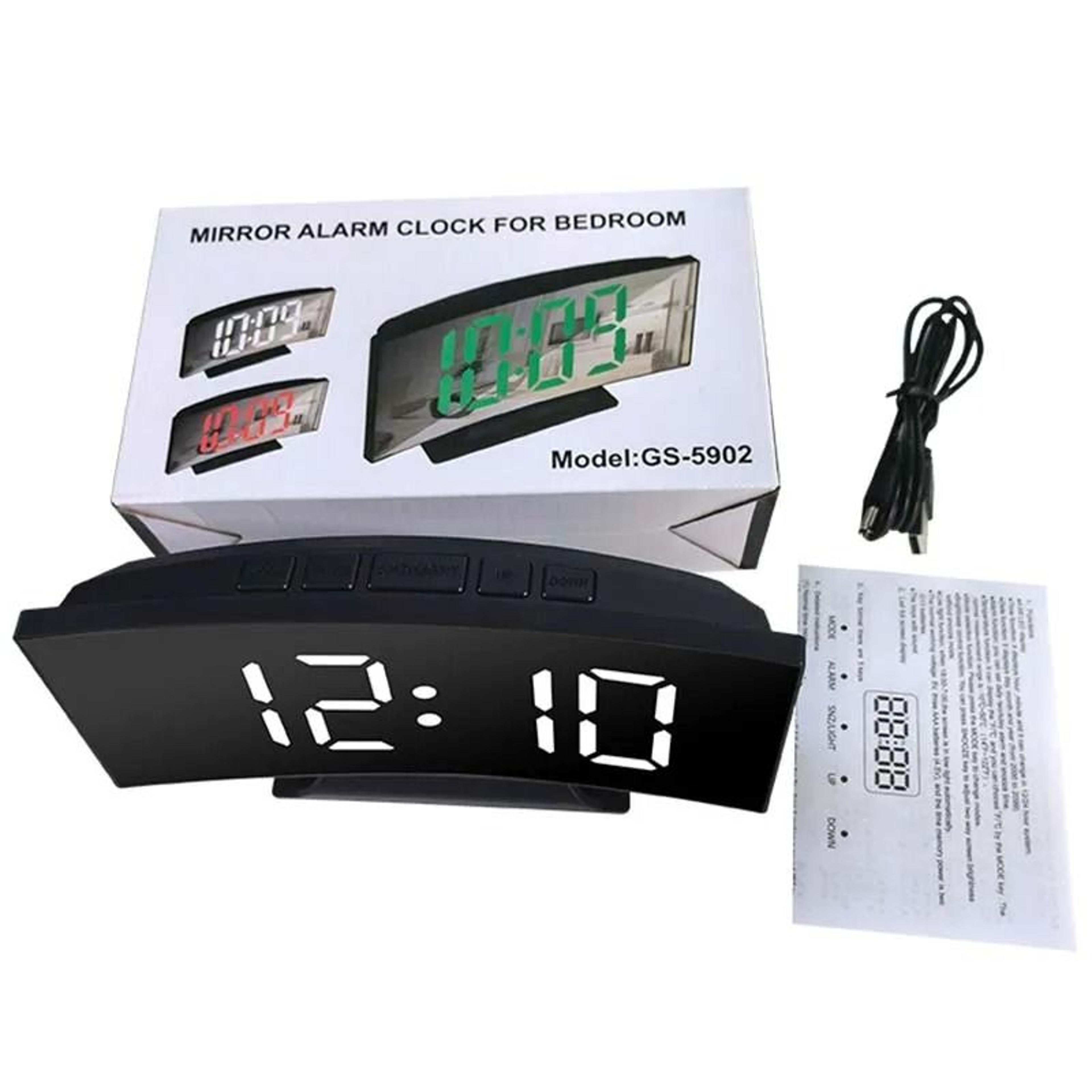 ideabel silent led mirror alarm clock with large digital display