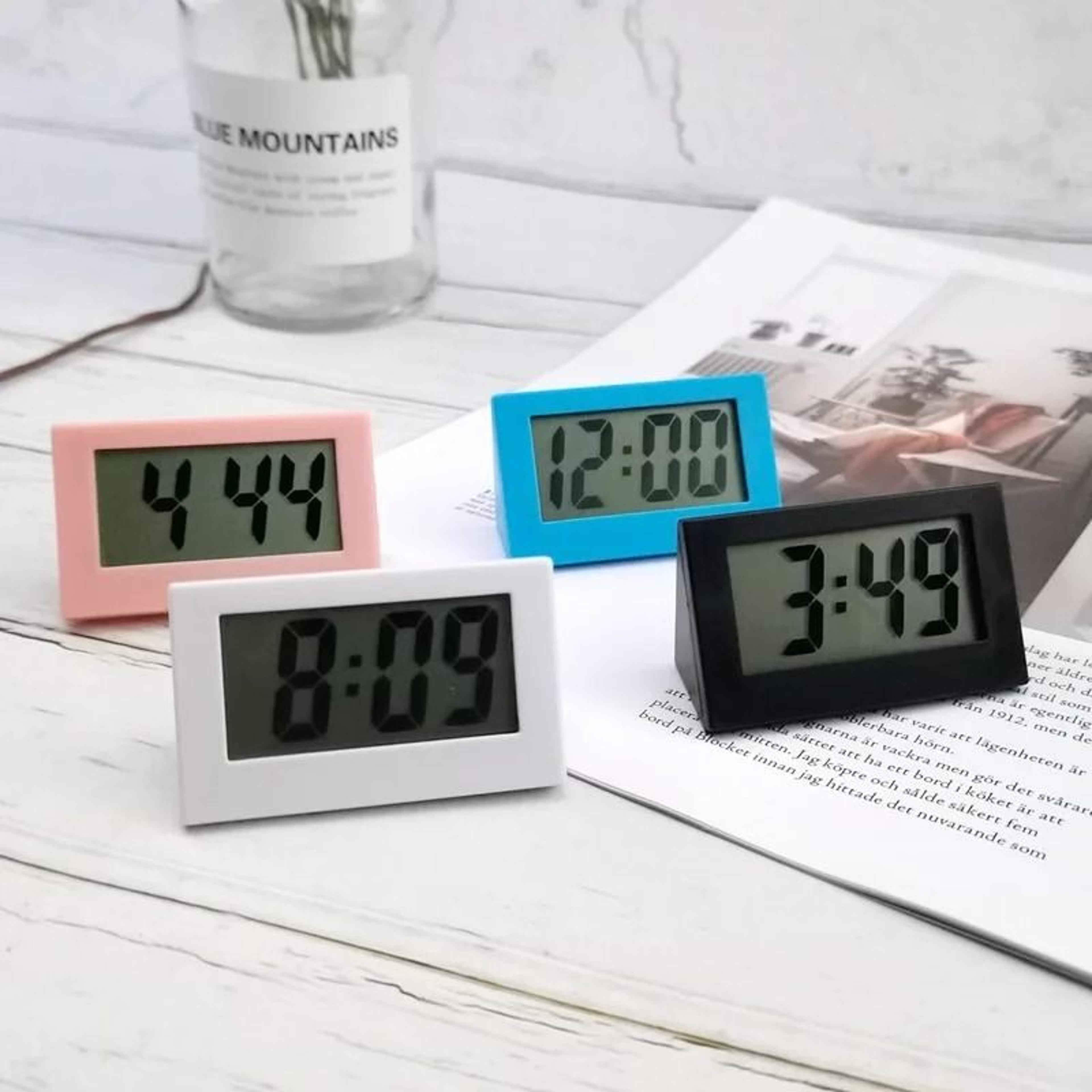 portable mini digital desk clock with large silent display