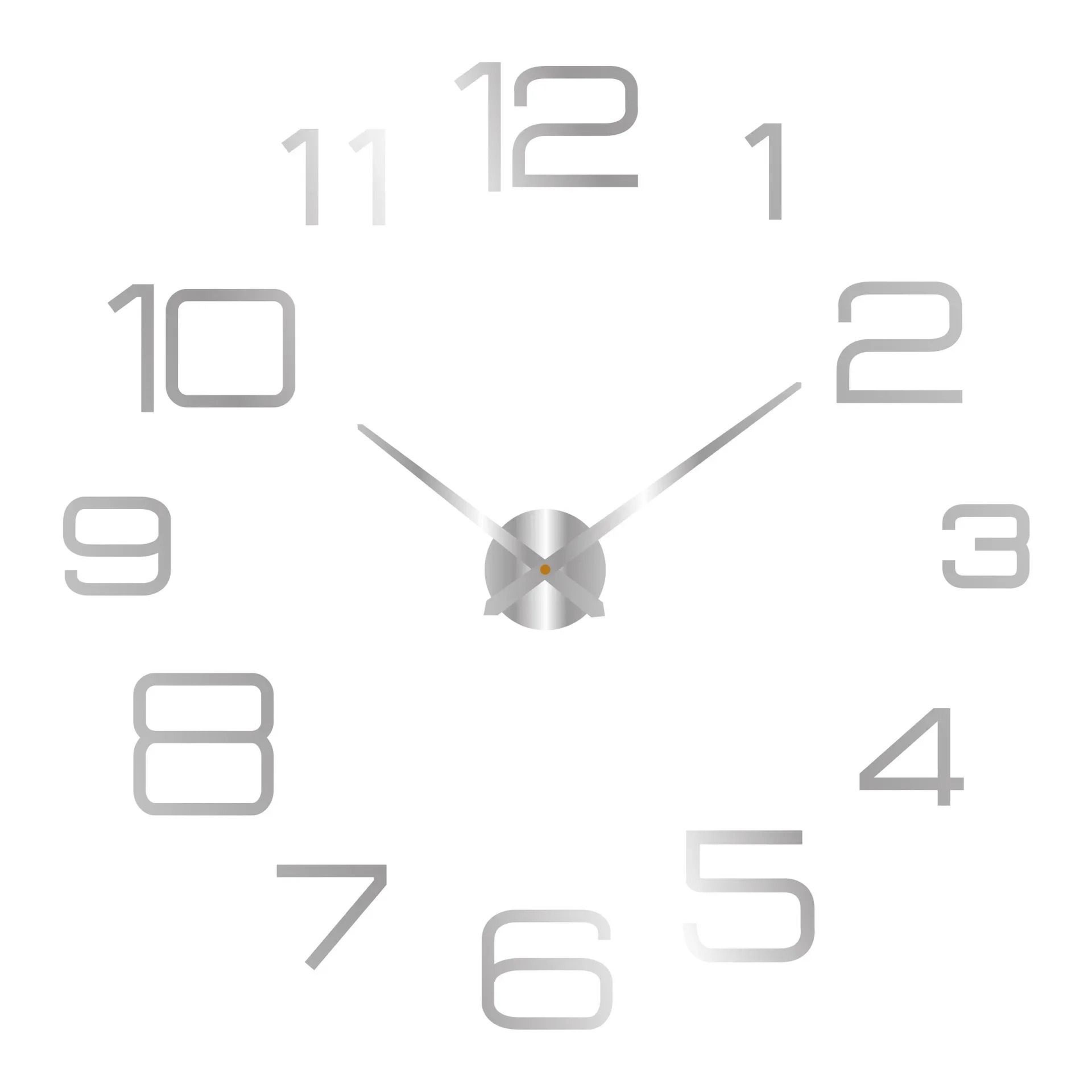 large 3d wall clock with luminous diy numbers and silent movement