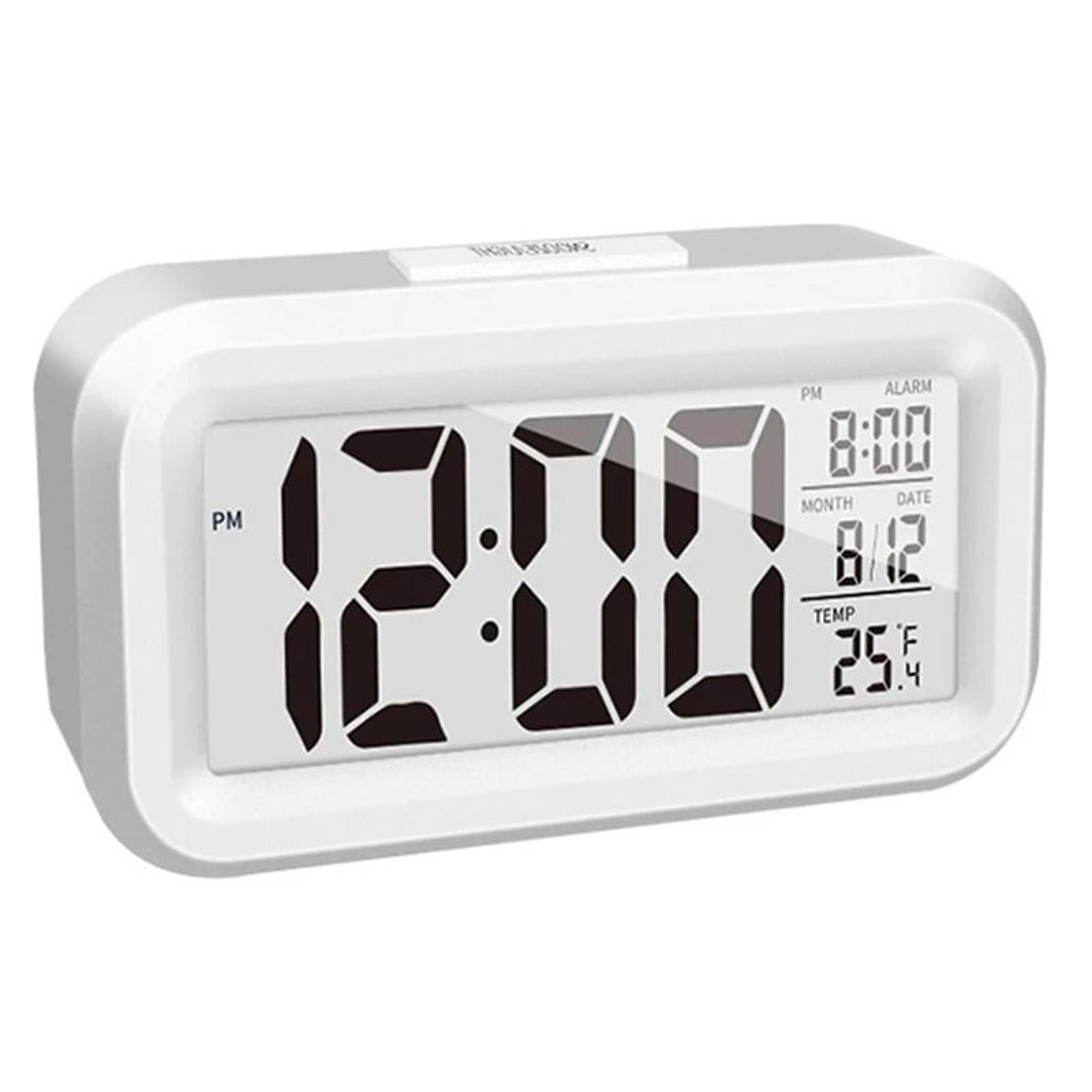 compact led digital alarm clock with backlight and calendar display