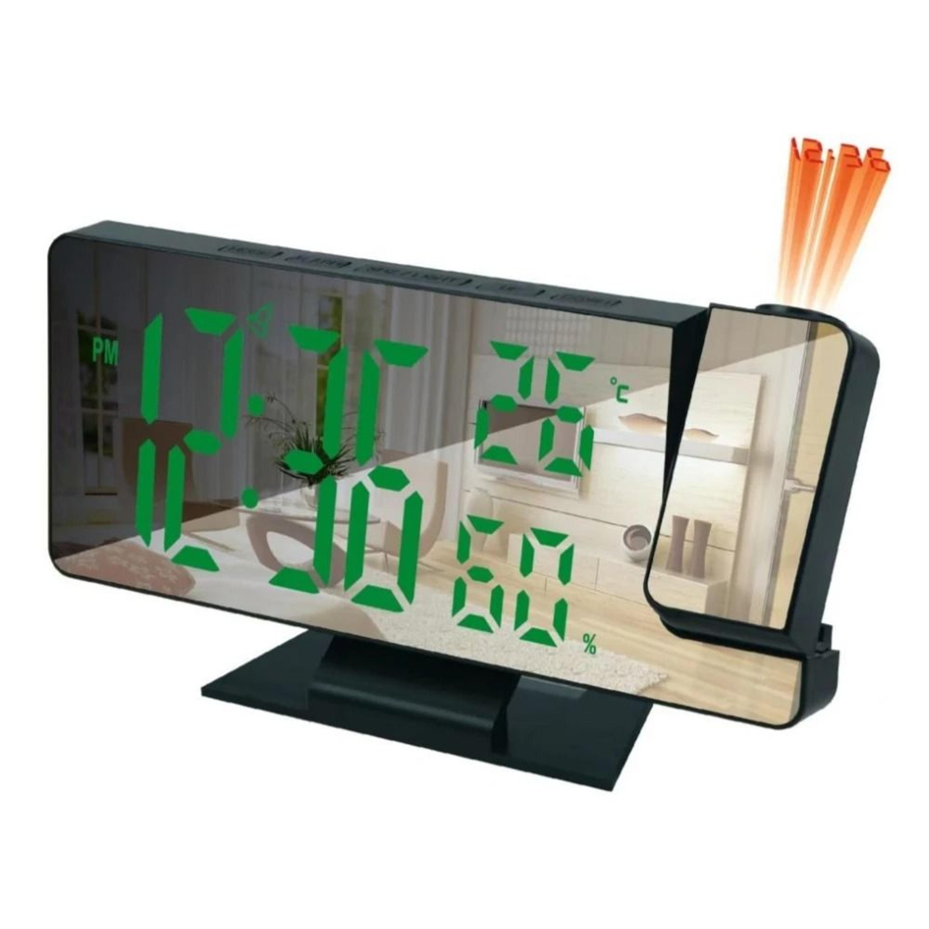 smart projection alarm clock with temperature humidity display and night mode