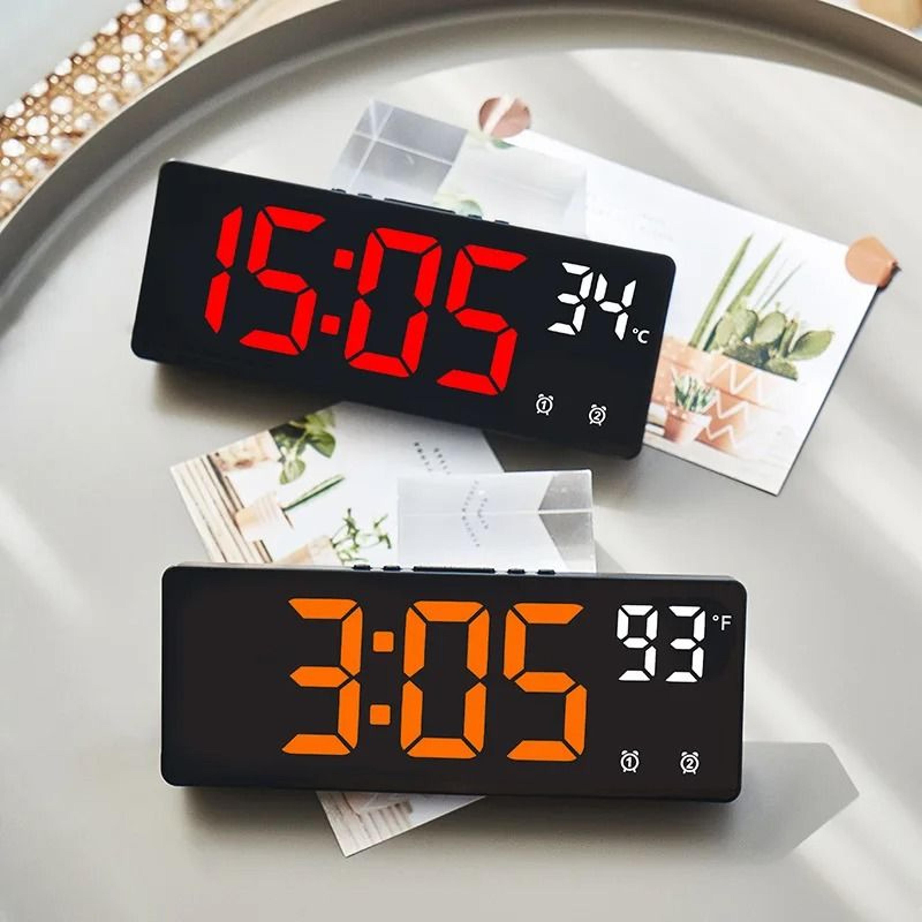 modern led digital alarm clock with large display and nightlight