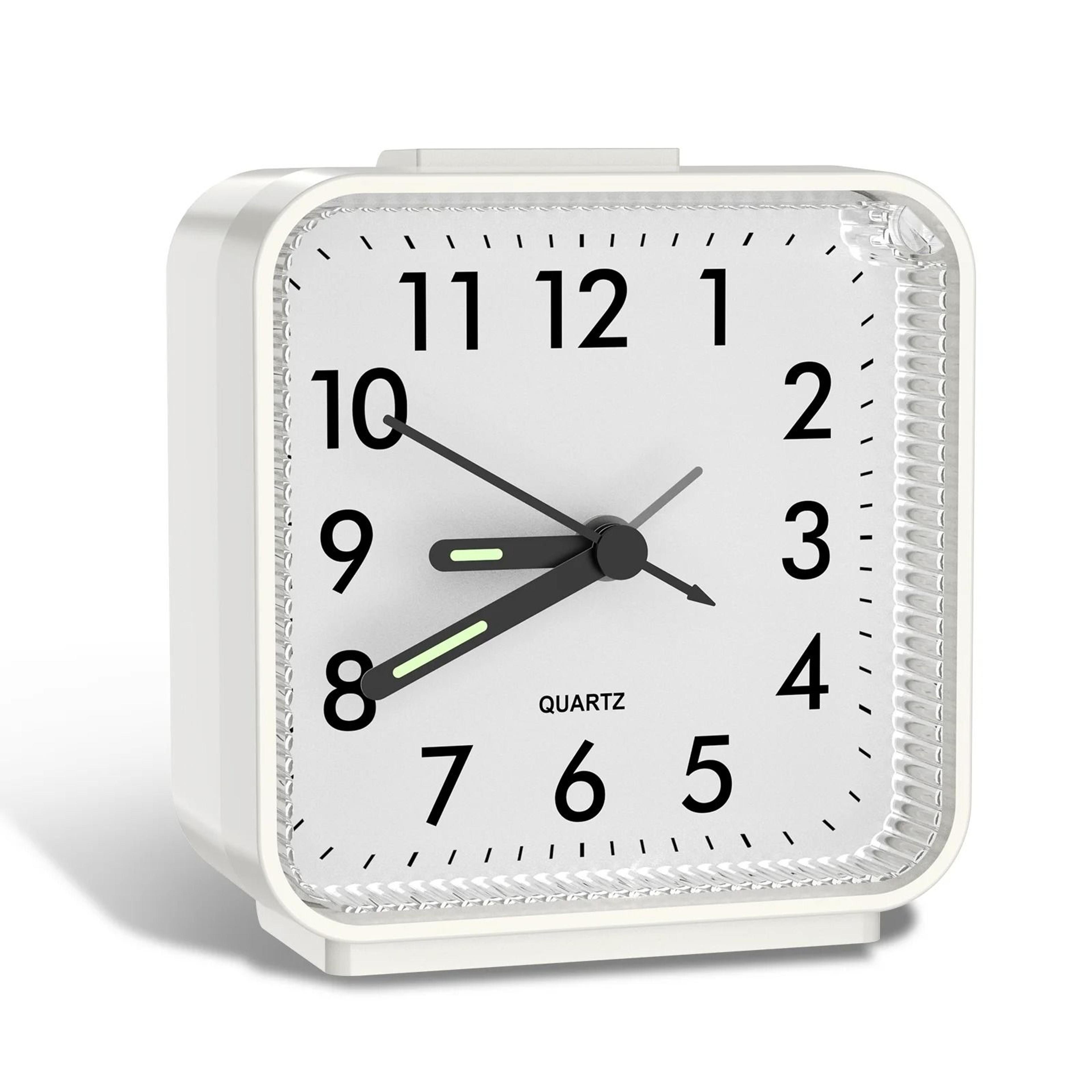 oria silent analog alarm clock portable bedside travel clock