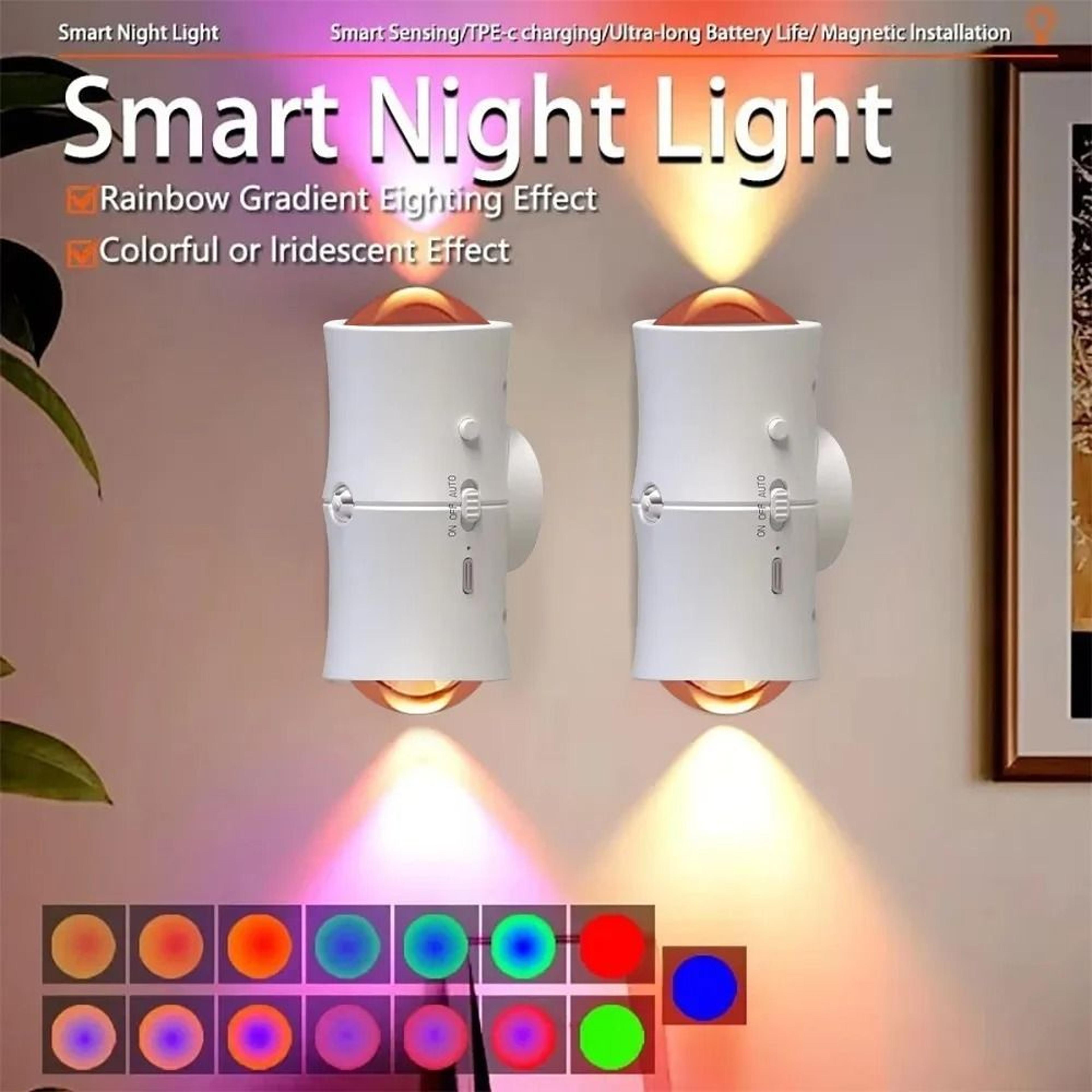 rgb motion sensor night light with dual head led design