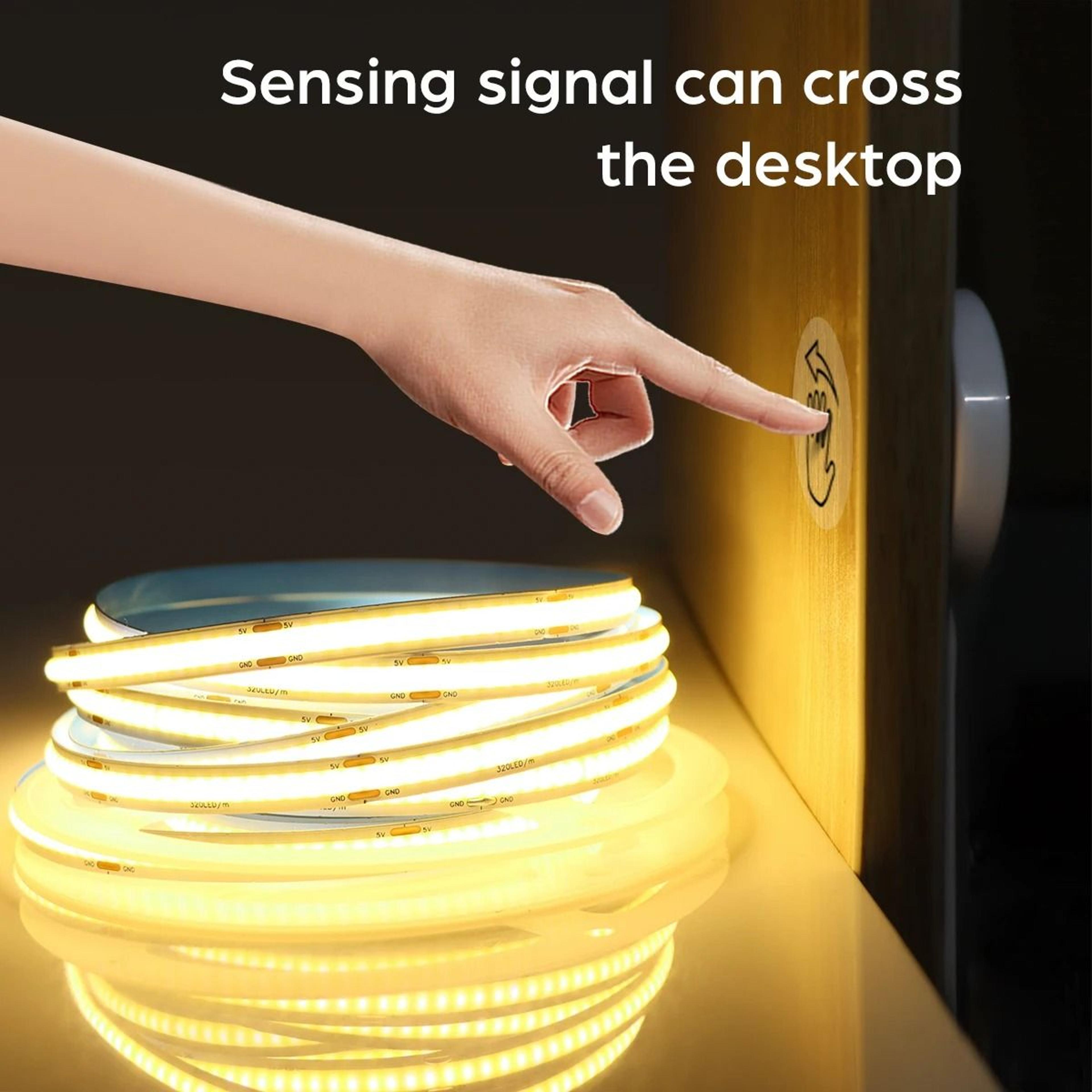 super bright usb cob led strip light with hand scan dimming sensor