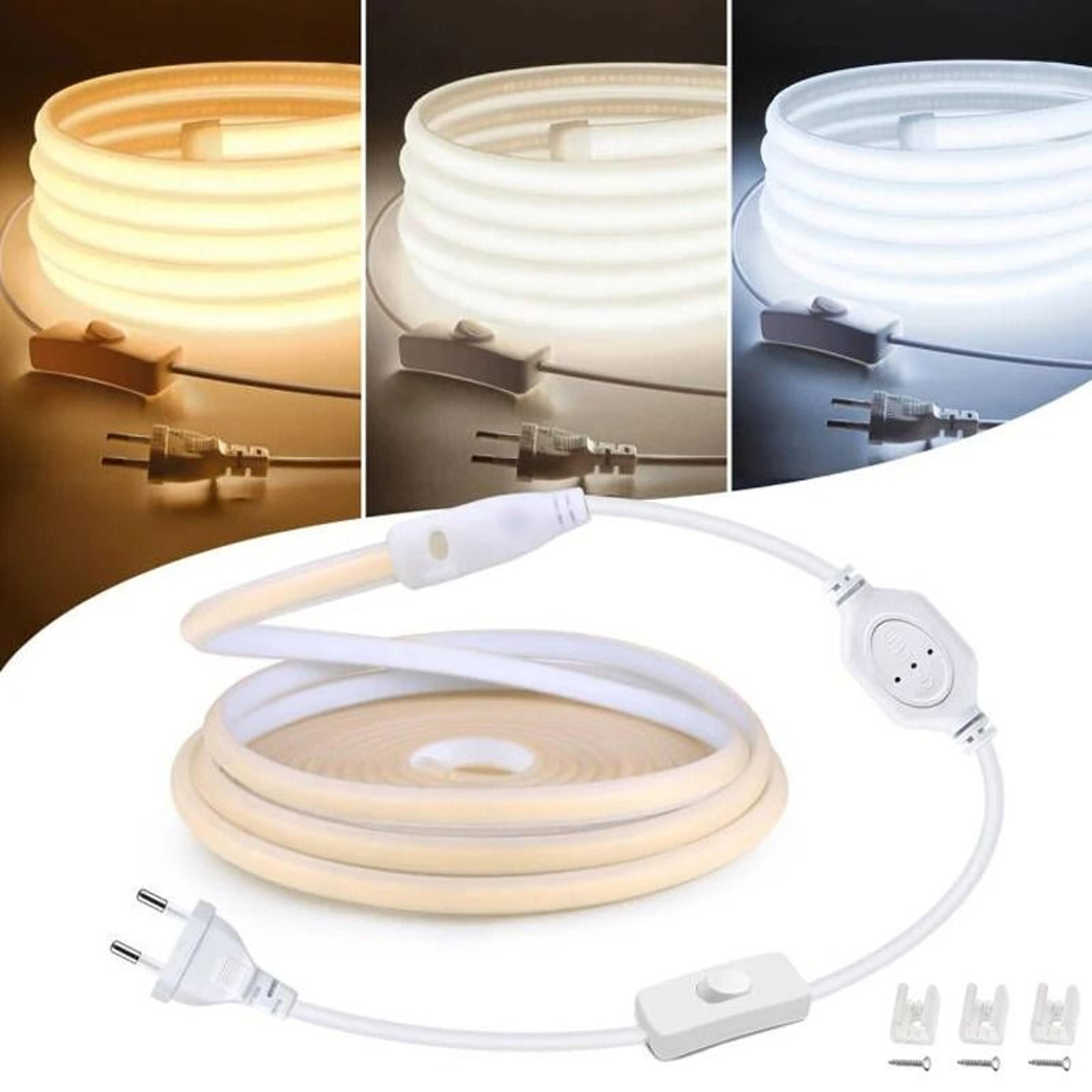 super bright cob led strip light 110v 220v waterproof flexible tape