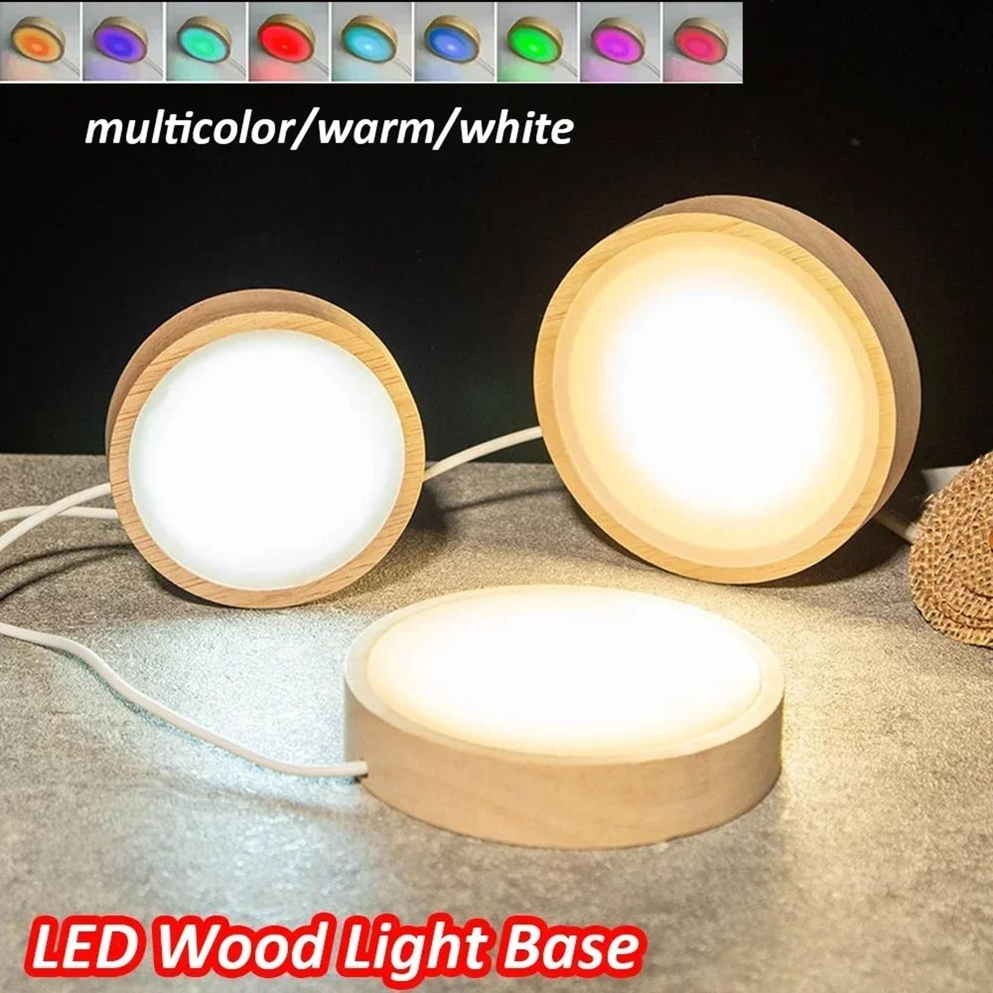 round wooden led light base for crystal ball and acrylic display