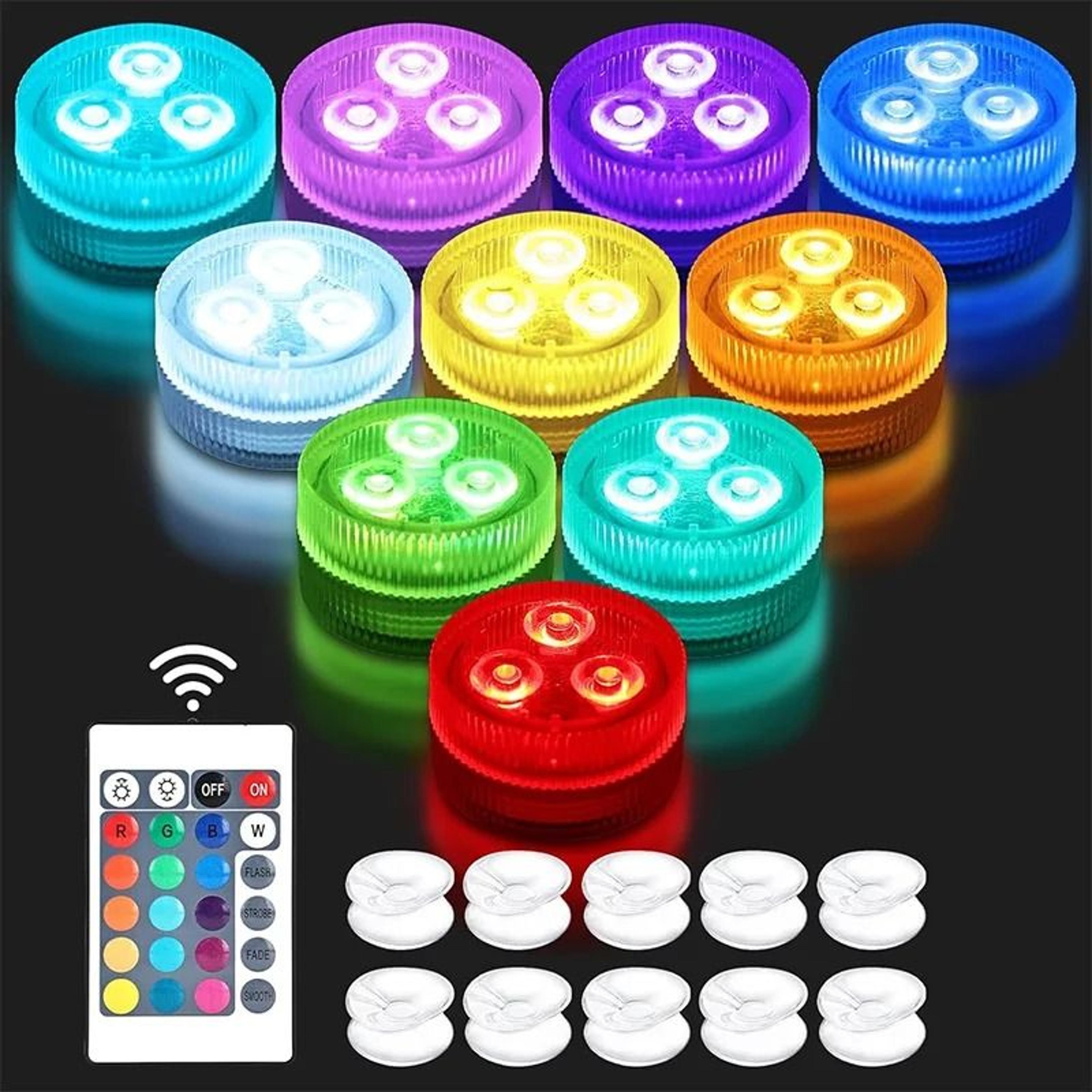 waterproof submersible rgb led lights with remote control