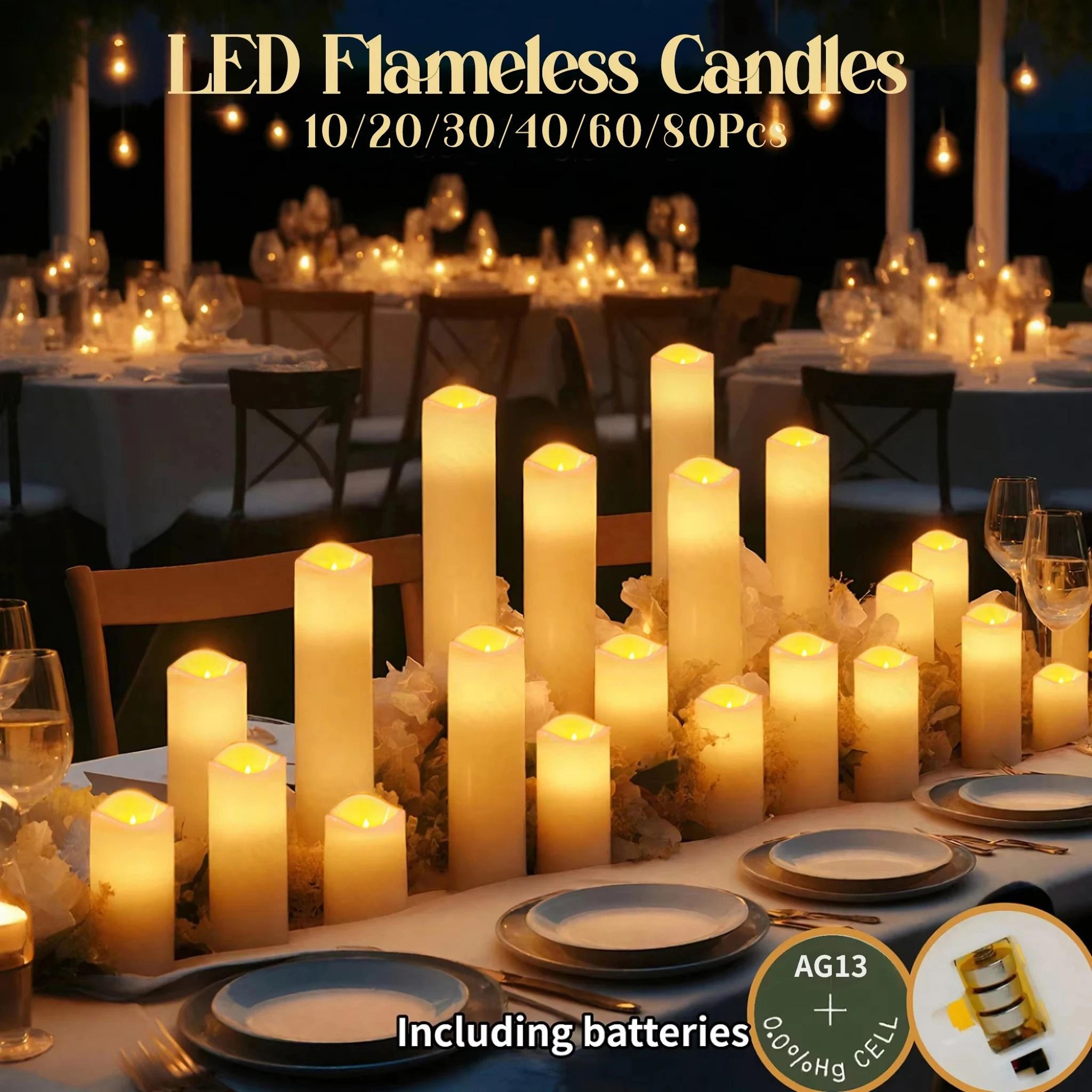 10–80pcs flameless led candles battery operated flickering tea lights