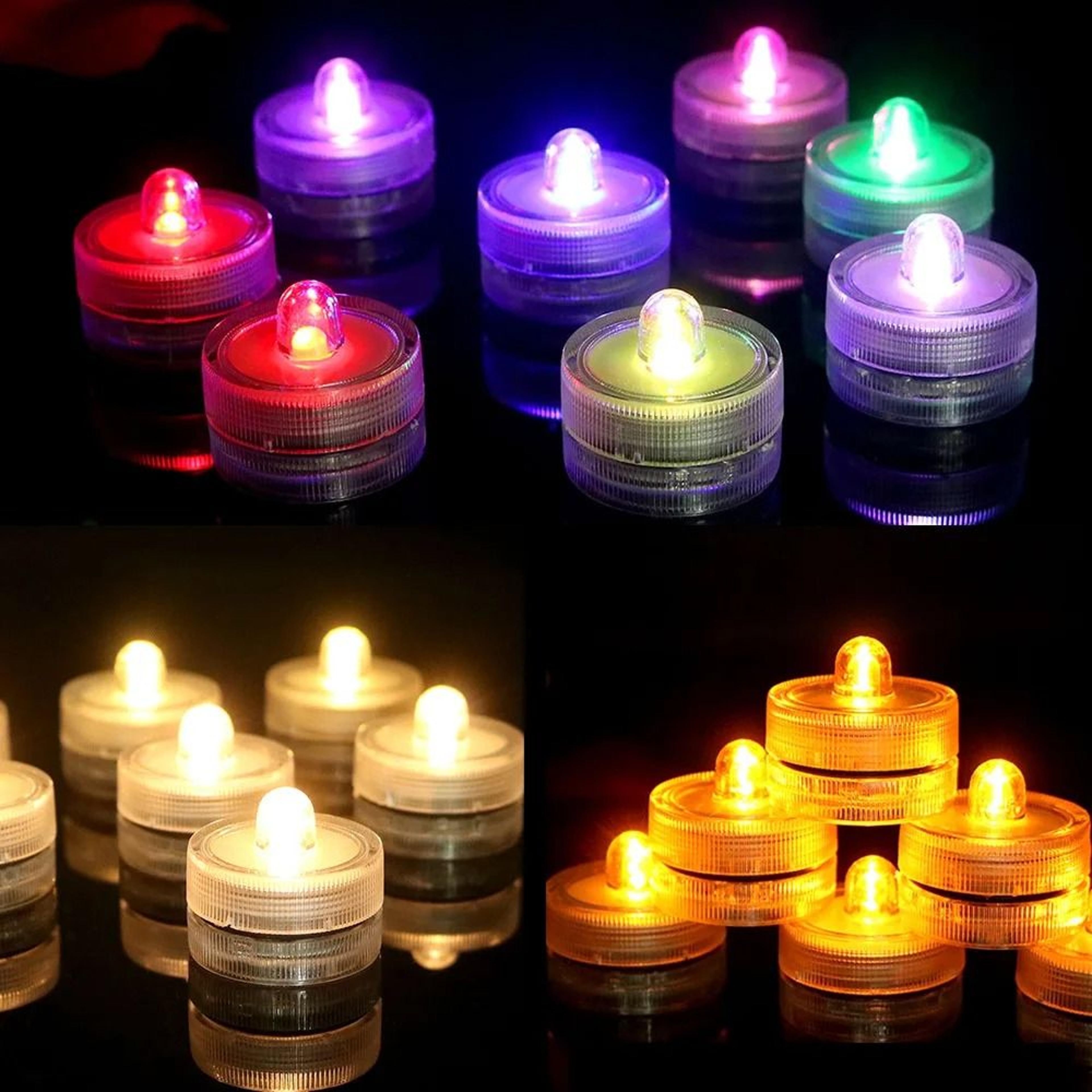 waterproof submersible led tea lights flameless wedding & pool decor