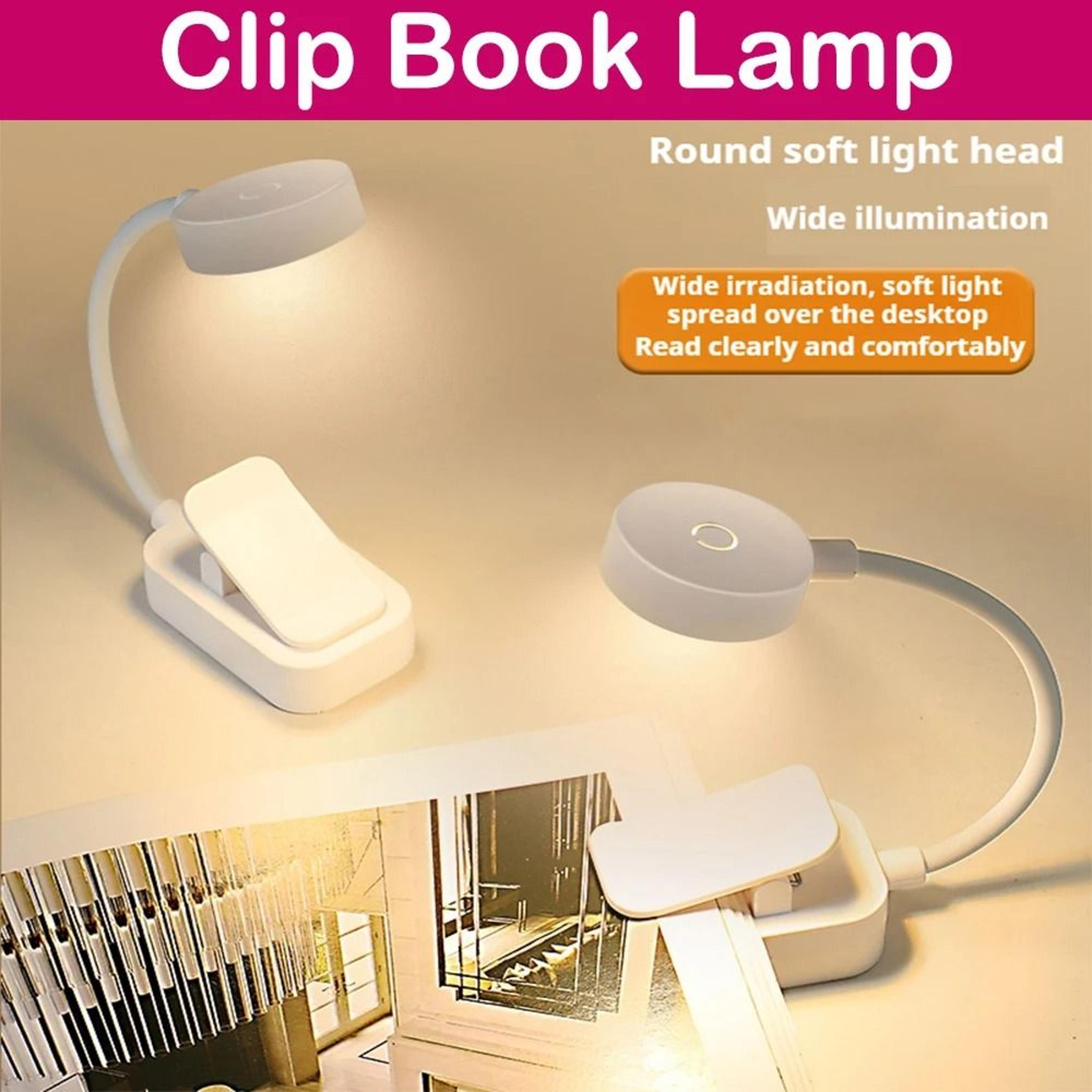 mini clip-on reading light 3-color portable led book lamp
