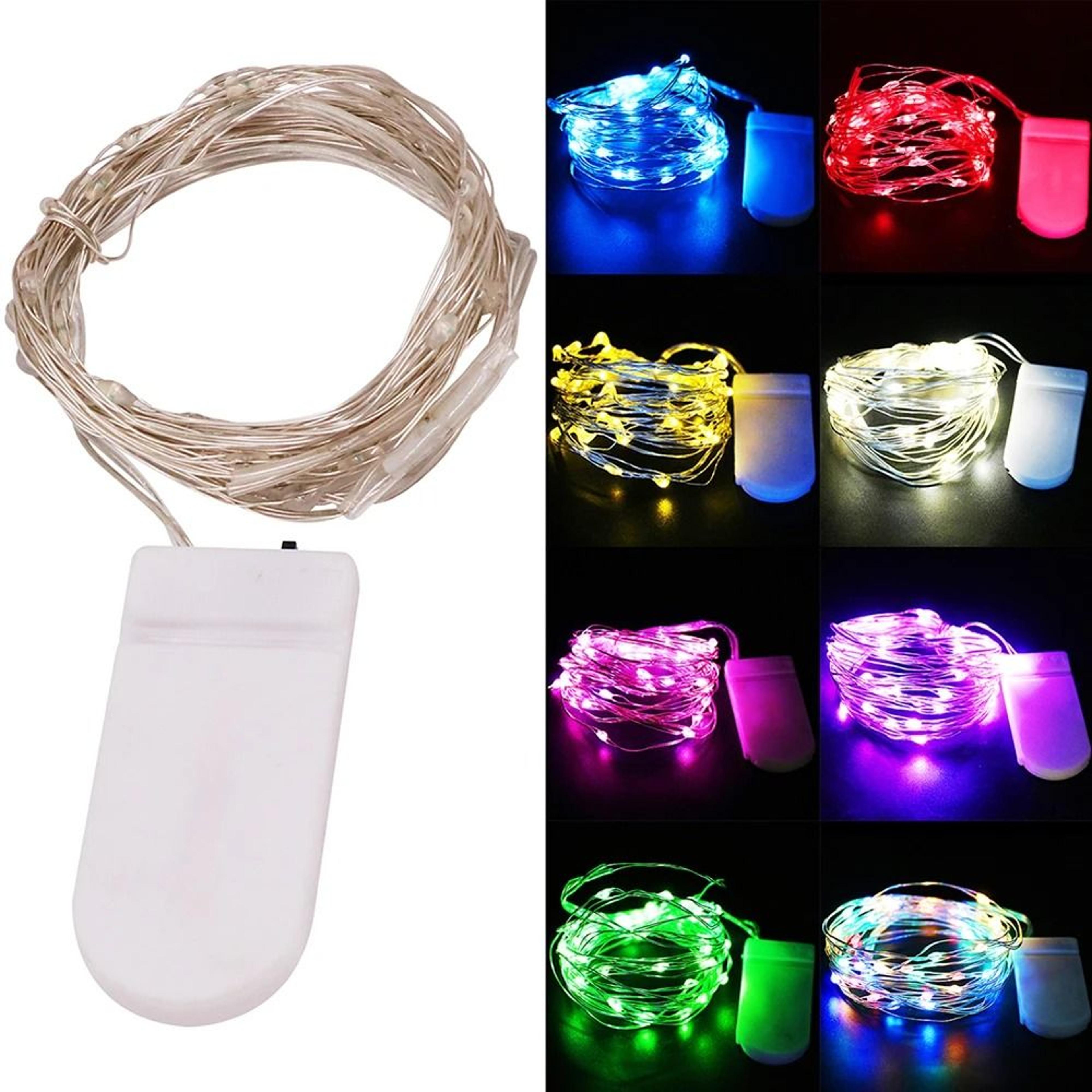 1m 2m 4m battery powered fairy lights waterproof copper wire garland