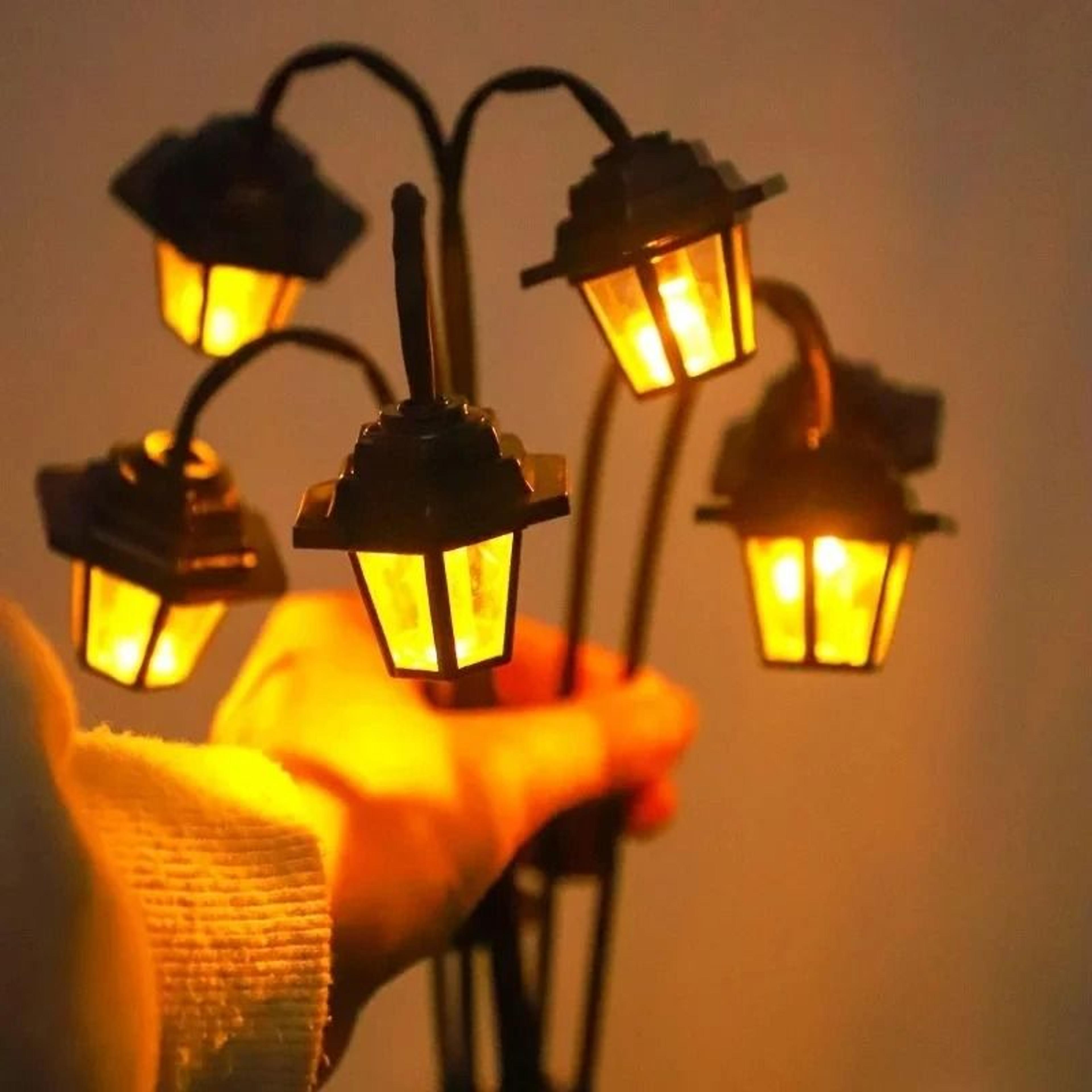 6 led solar retro lantern light vintage outdoor garden lamp