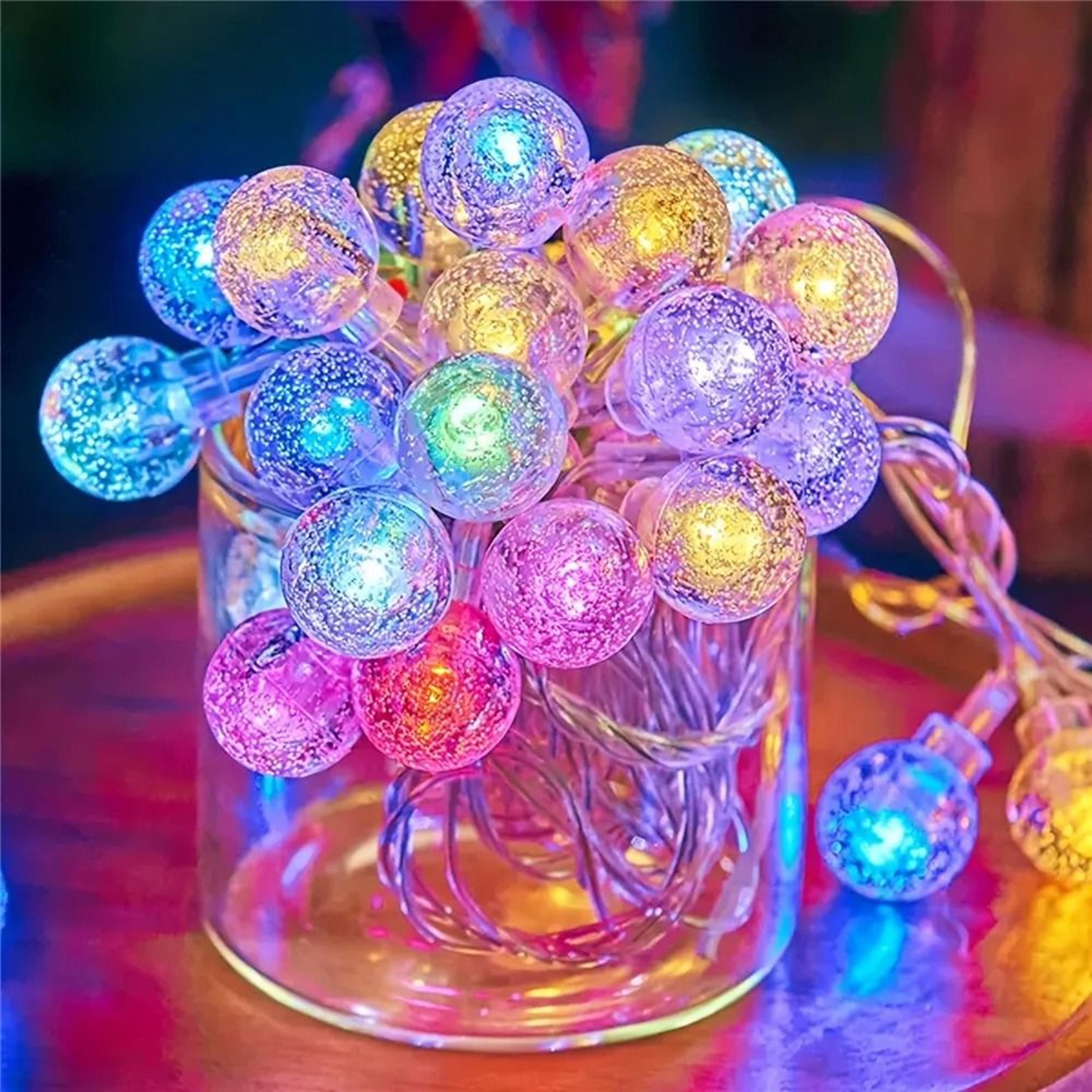 golden glow led bubble ball string lights battery powered fairy garland