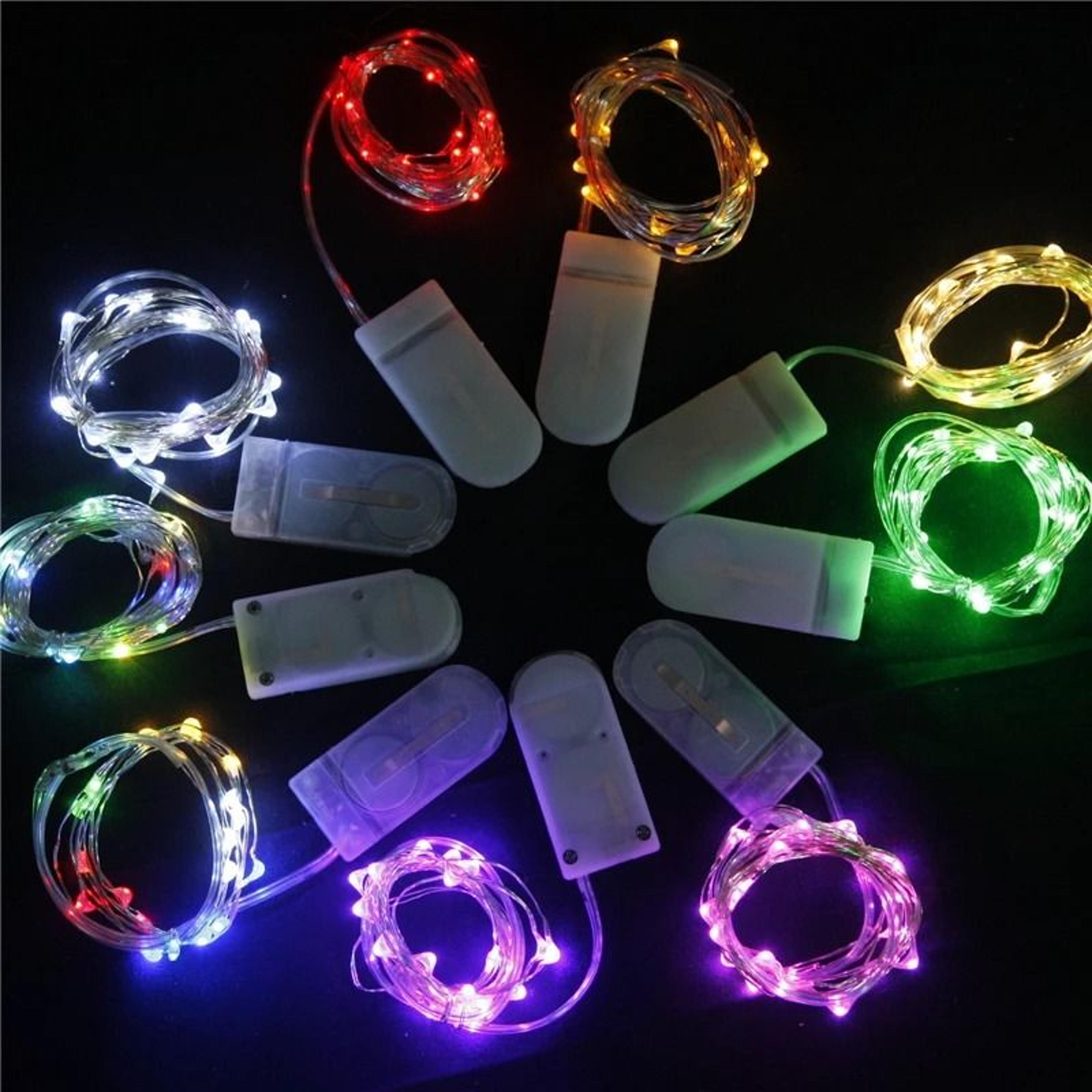 2m 20led copper wire fairy lights 9 color battery string garland