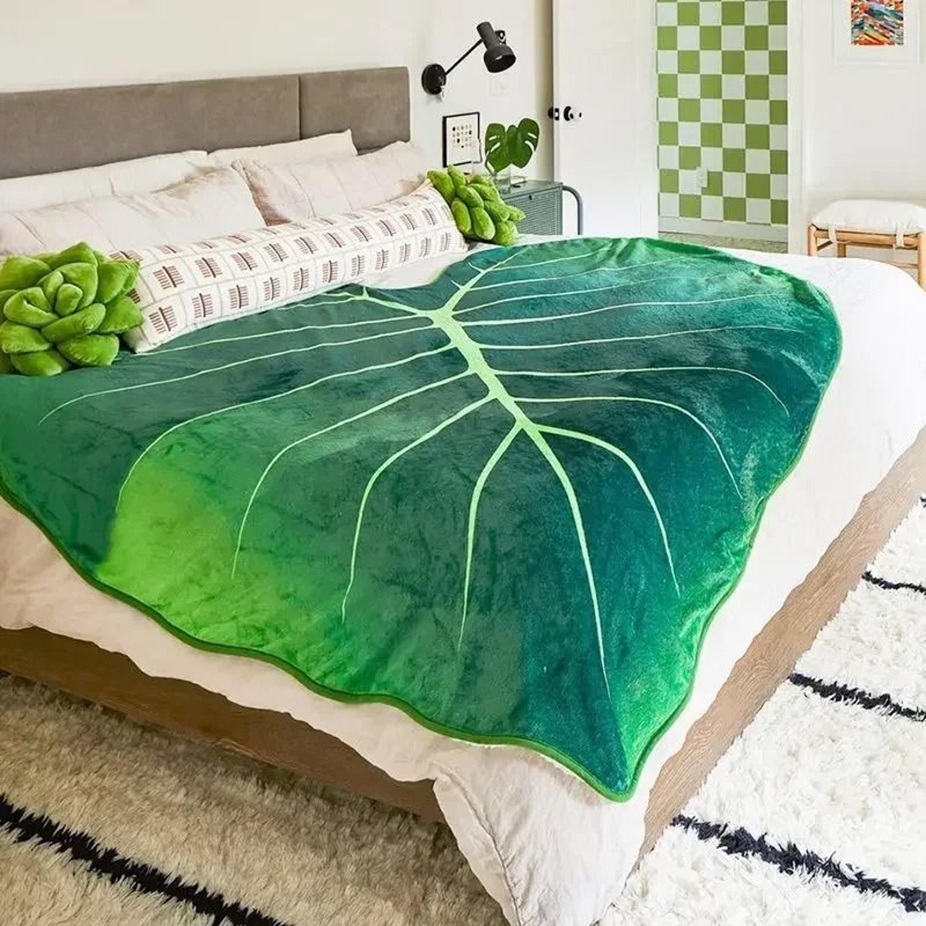 giant gloriosum leaf blanket soft plant throw blanket