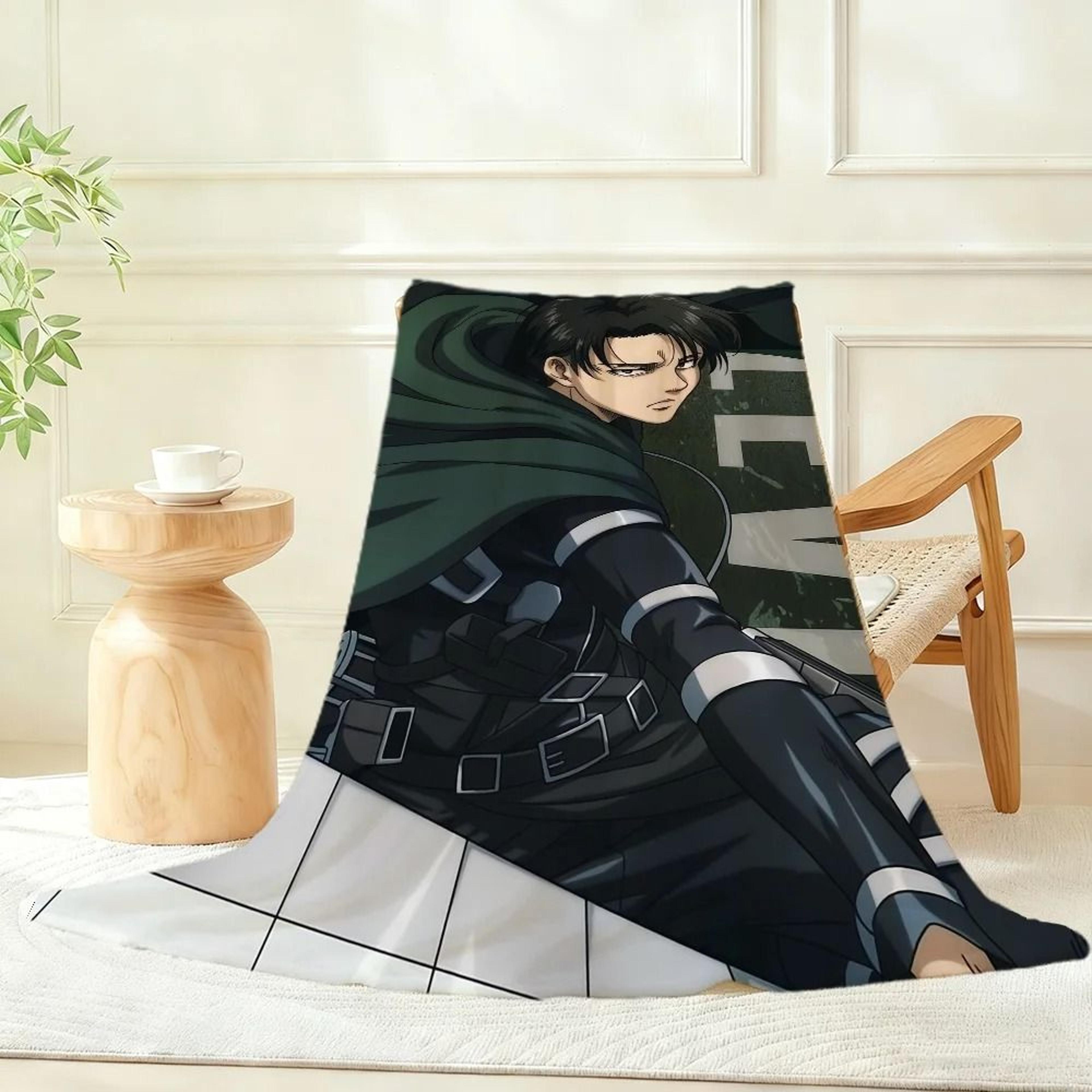 levi ackerman anime throw blanket soft chibi plush blanket