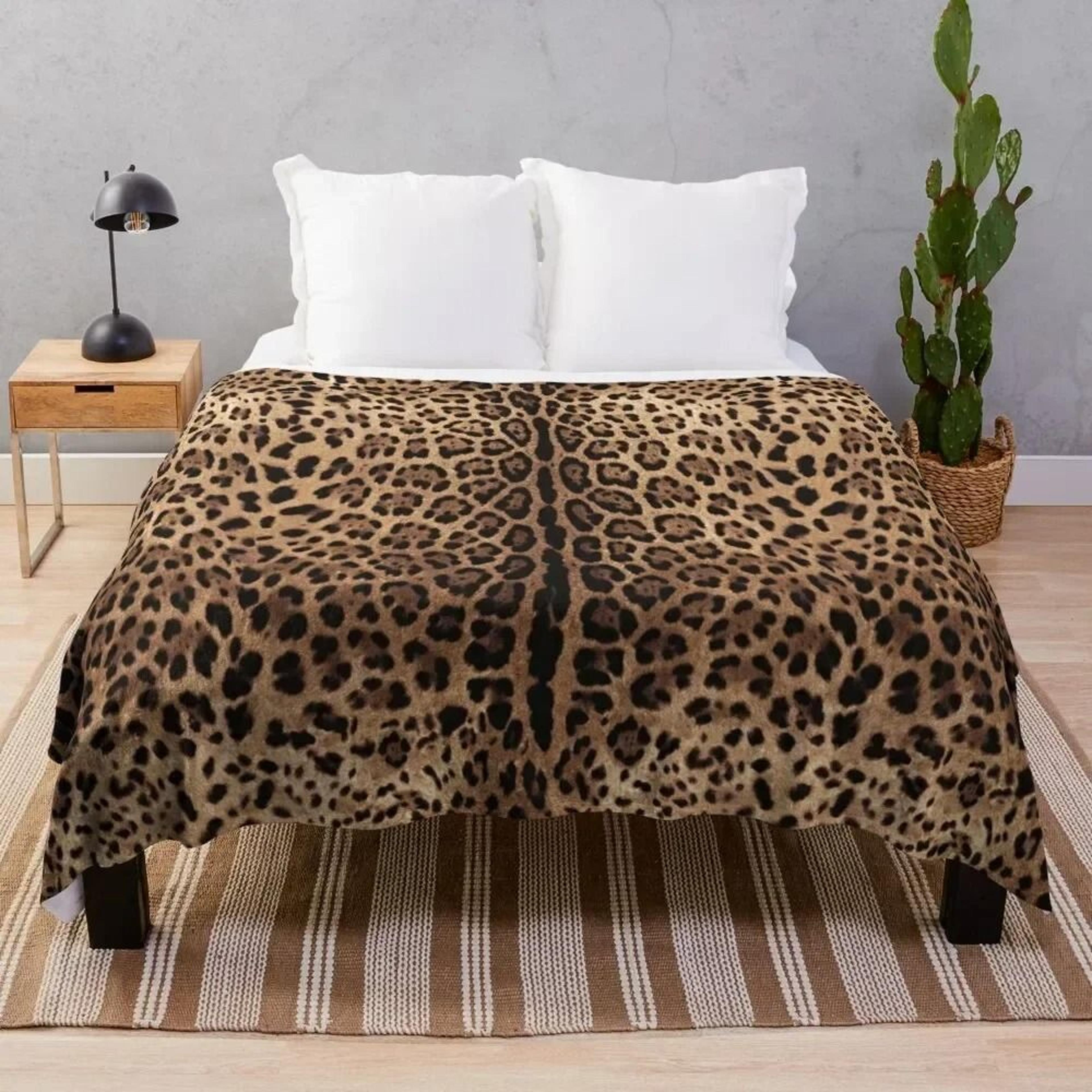 leopard print throw blanket soft polar fleece sofa blanket