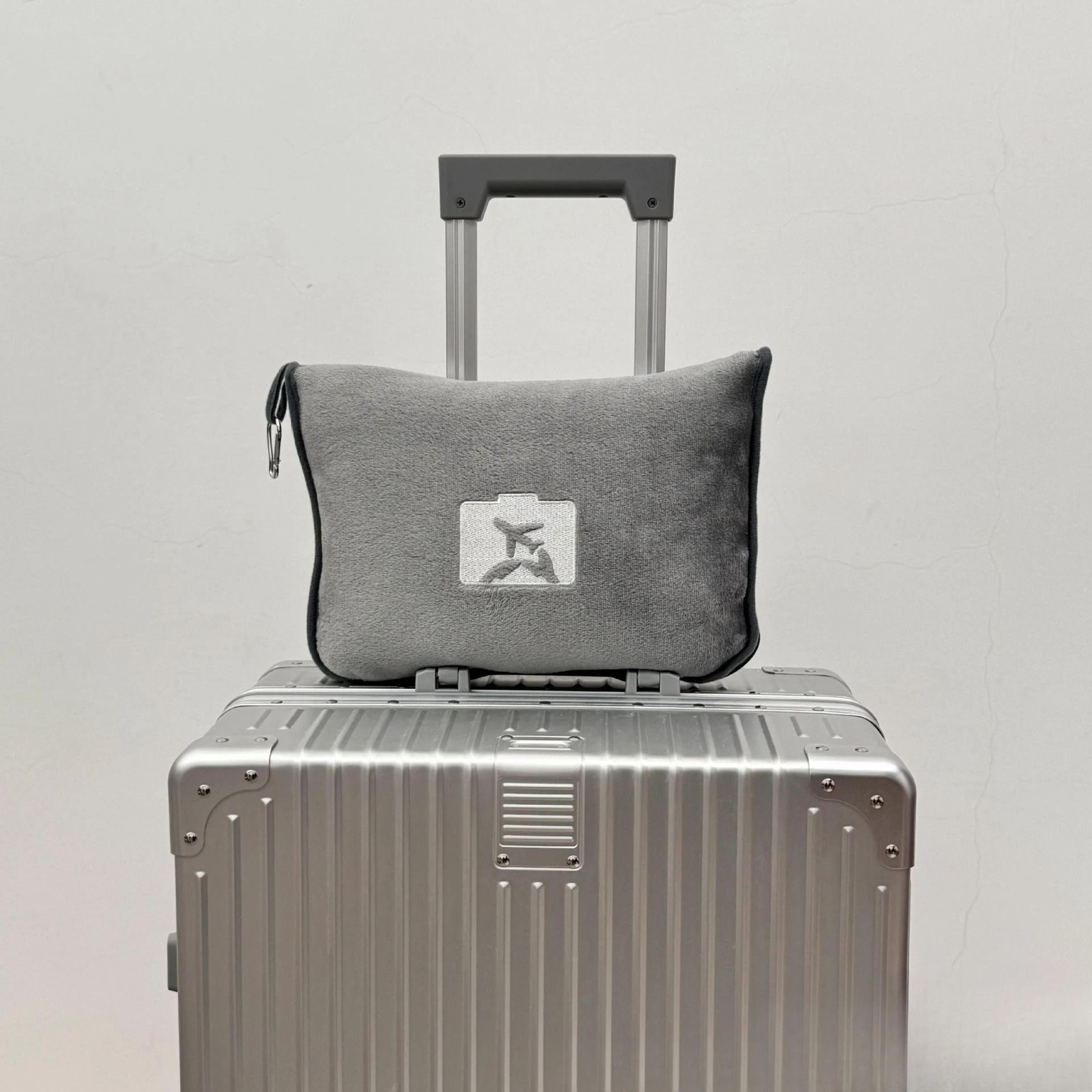 2 in 1 foldable travel blanket soft flannel airplane blanket
