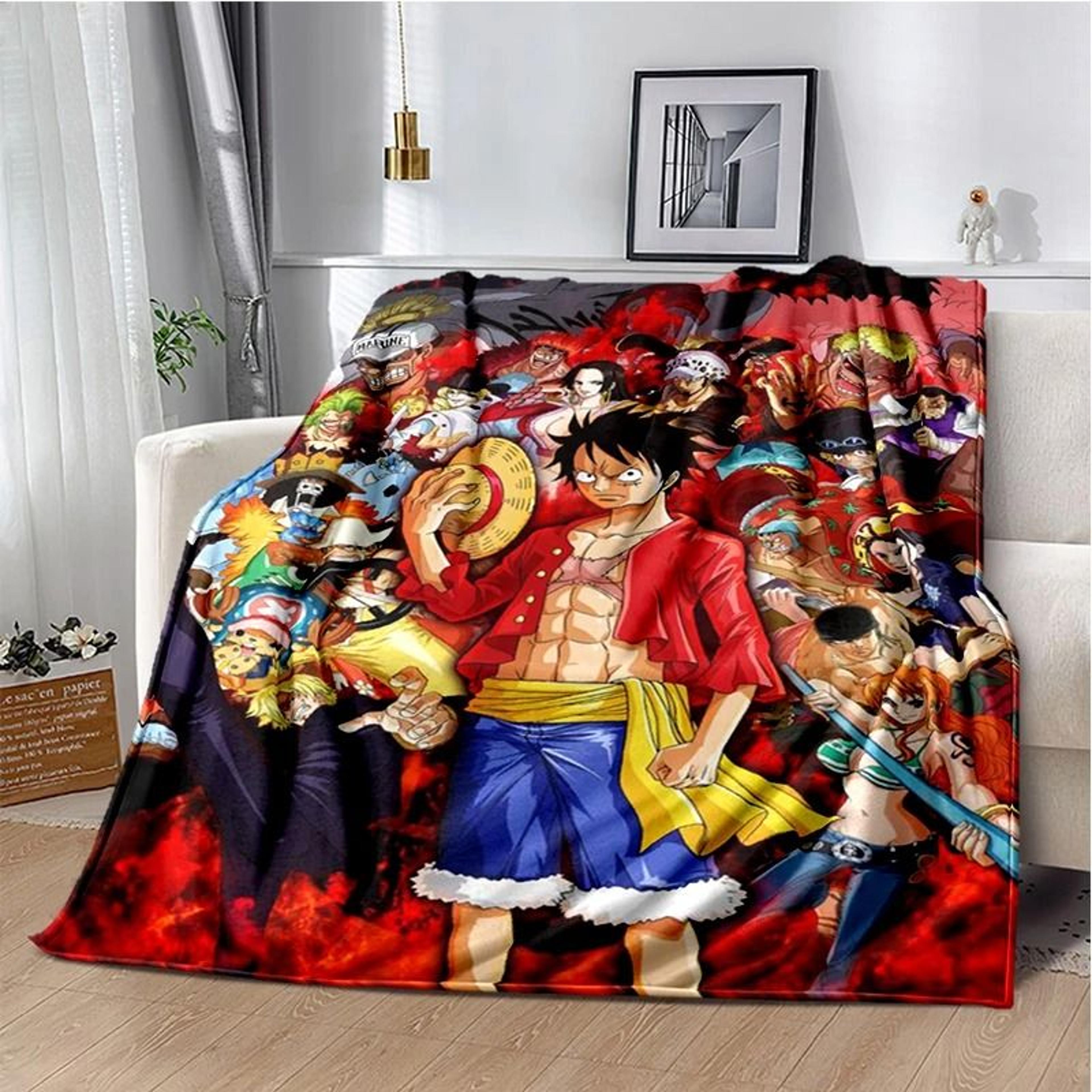 one piece anime flannel throw blanket soft 3d printed bed cover
