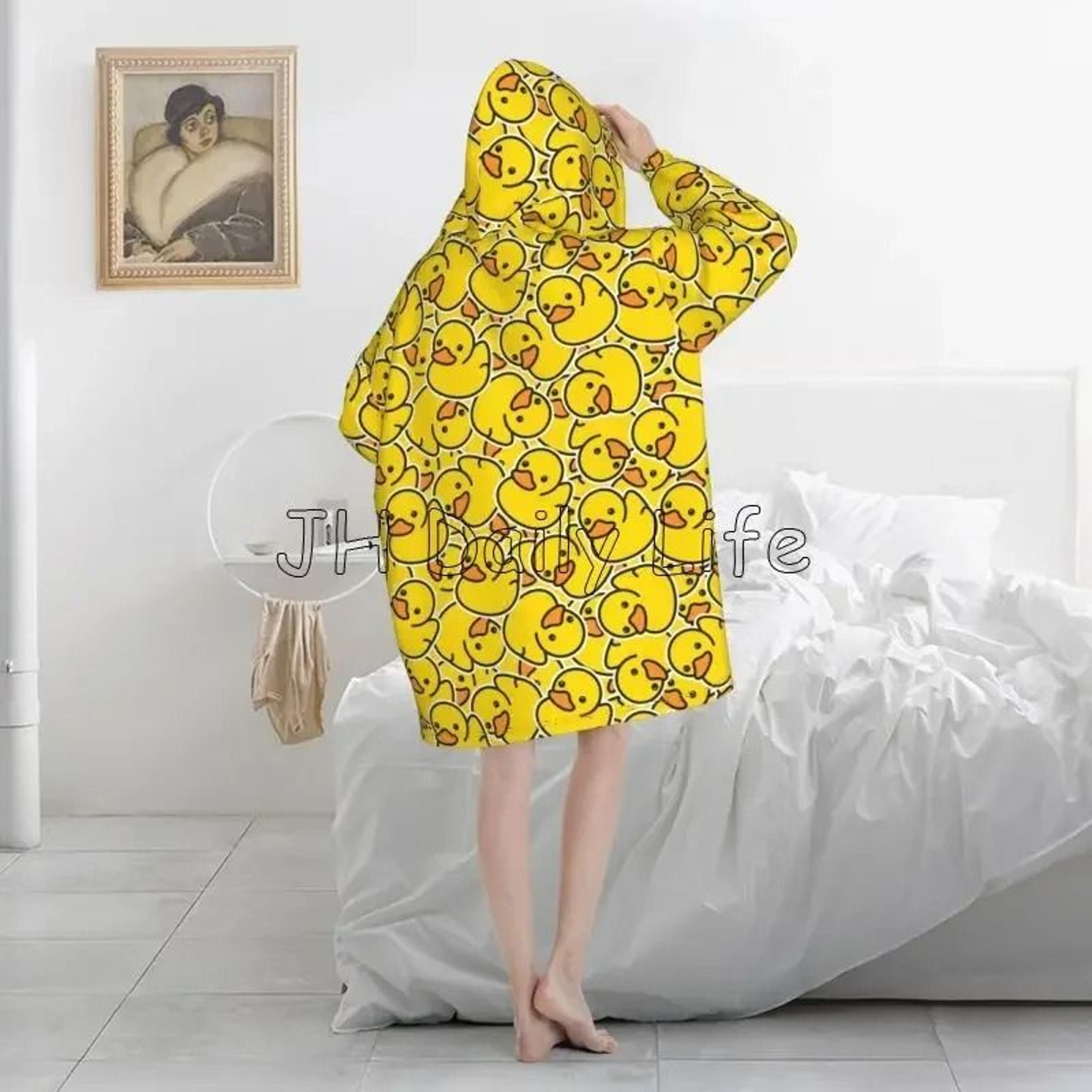 yellow duck wearable blanket hoodie oversized sherpa fleece