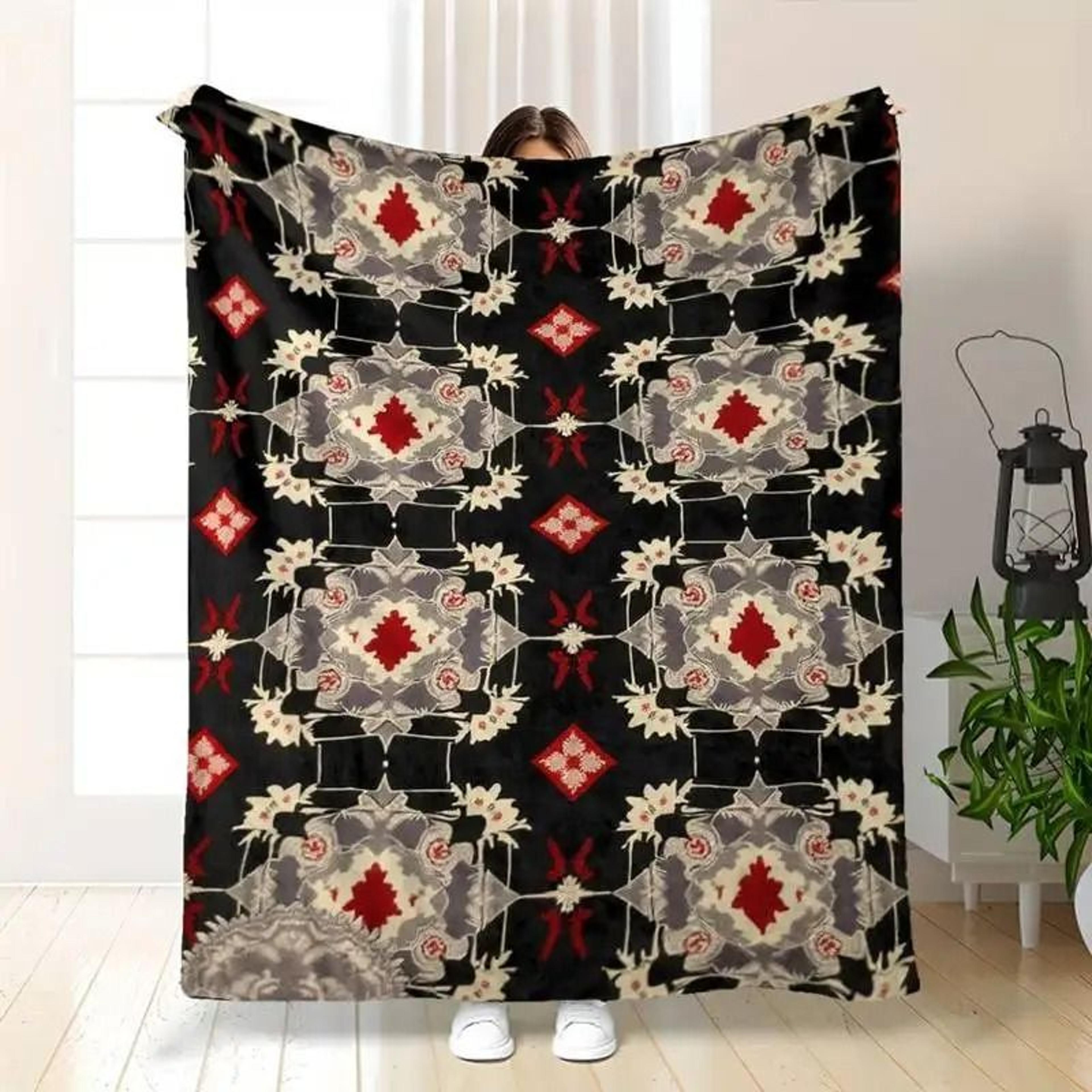 southwestern aztec throw blanket soft tribal boho fleece