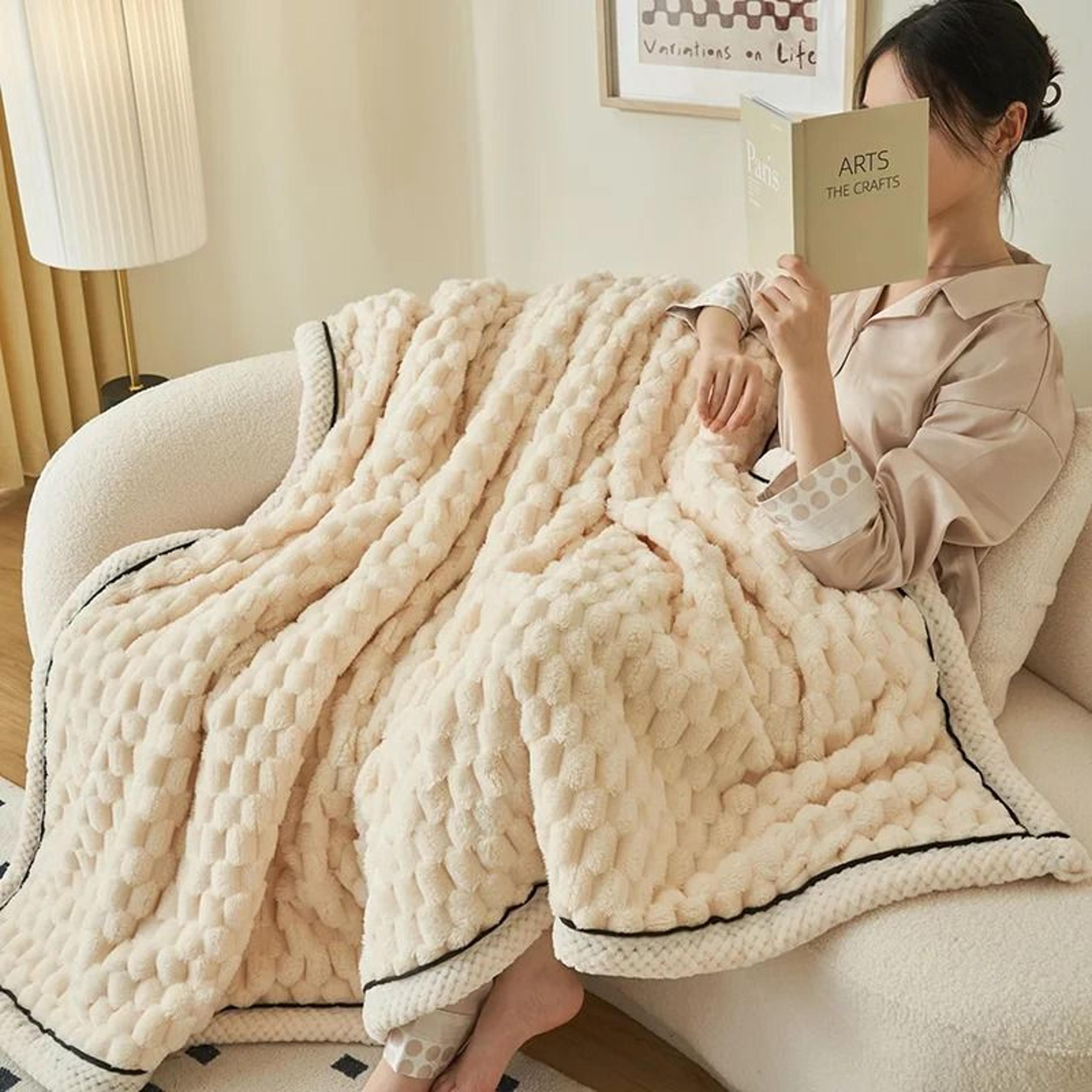 soft coral velvet blanket warm fluffy bed and sofa throw