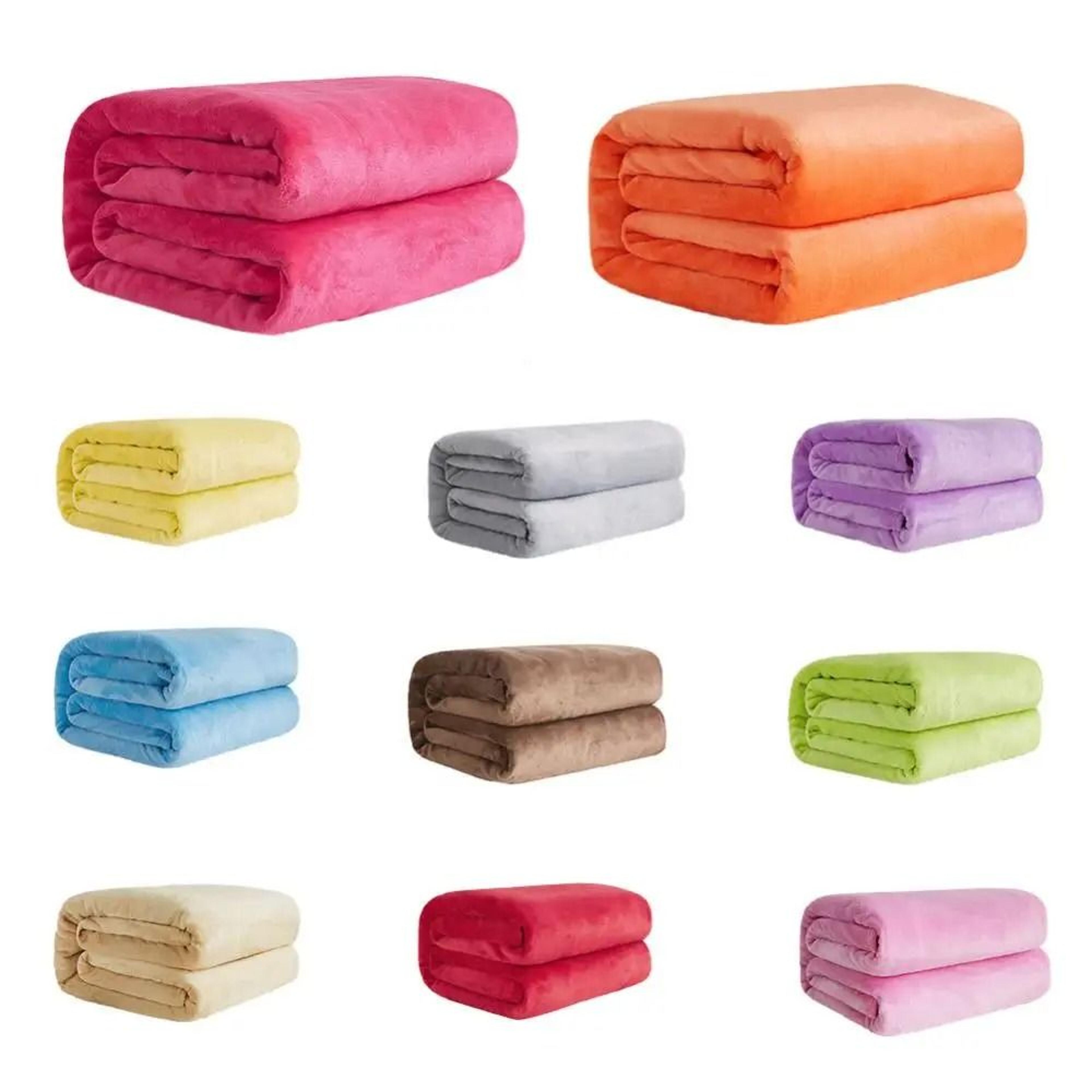 solid color coral fleece blanket soft warm sofa and bed throw