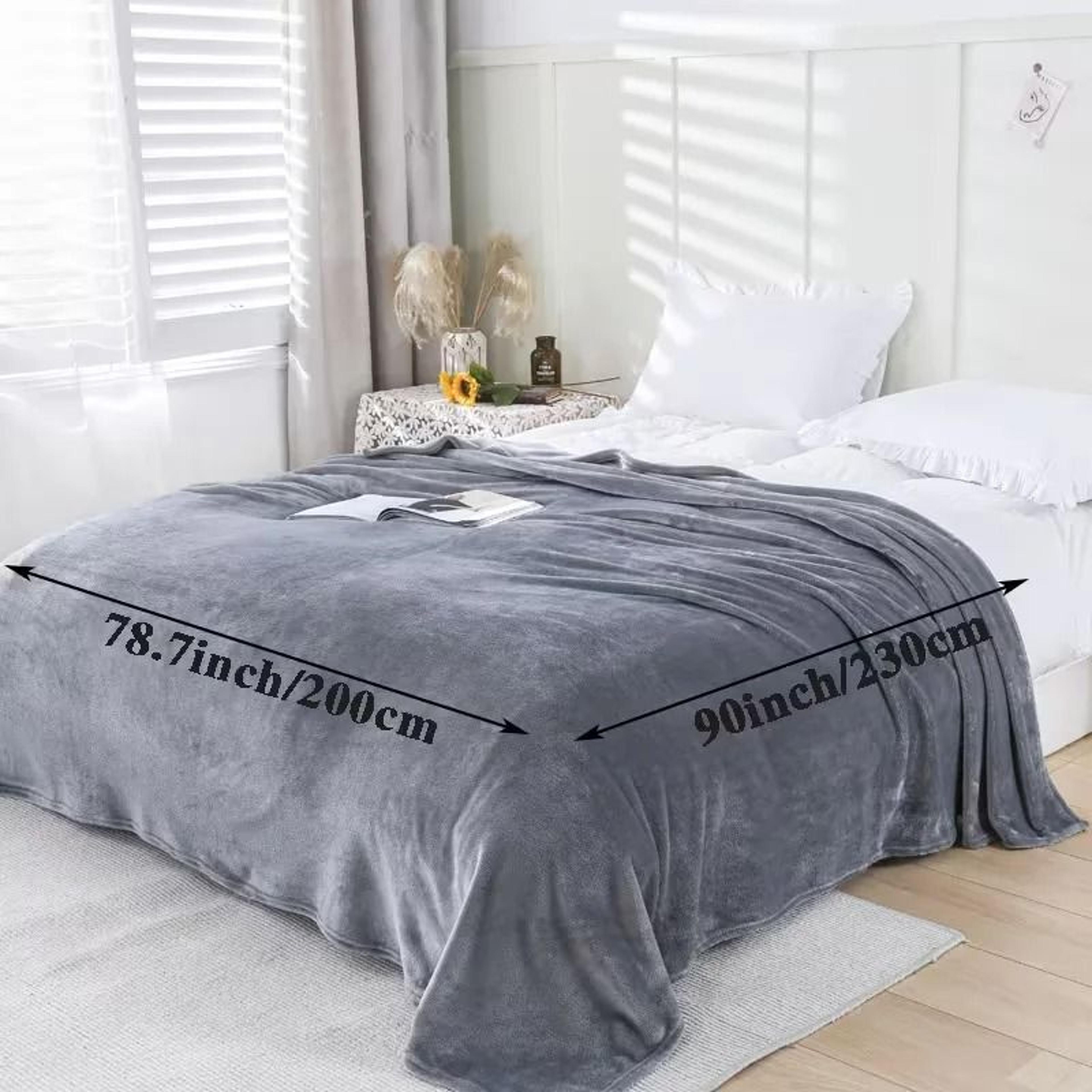 minimalist gray flannel blanket soft warm lightweight throw