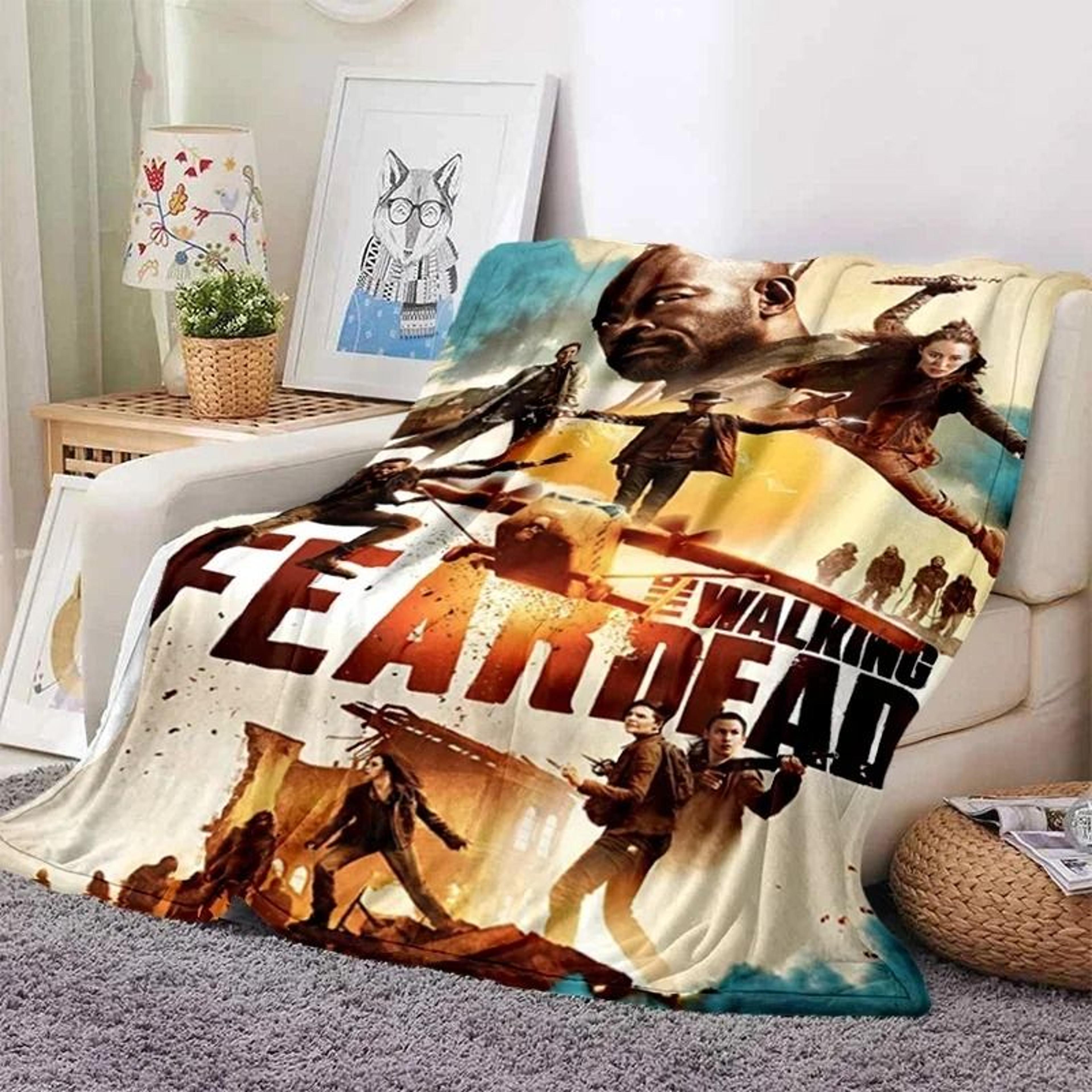 the walking dead zombie throw blanket soft flannel sofa and bed cover