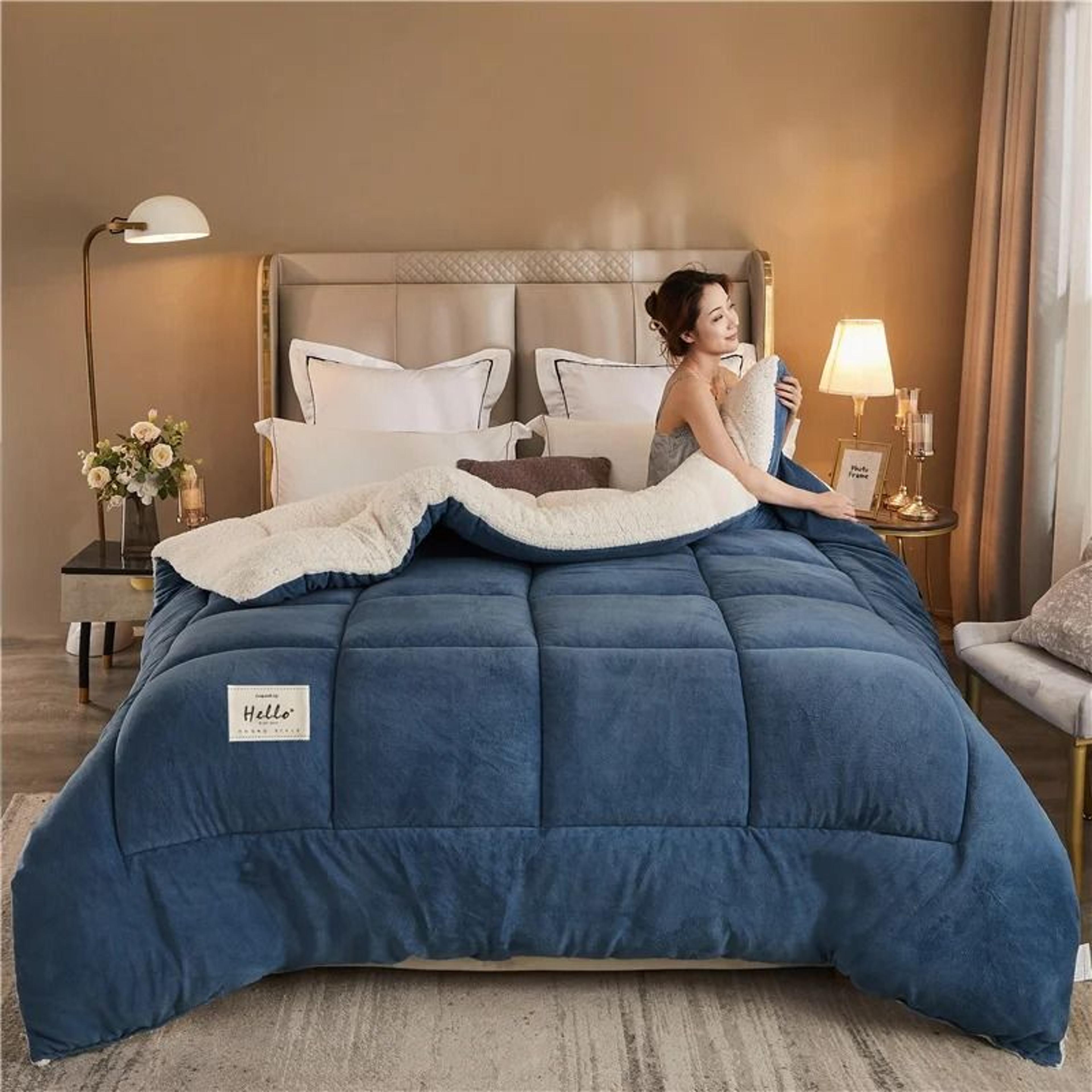 thick milk fleece winter comforter soft lamb cashmere warm blanket