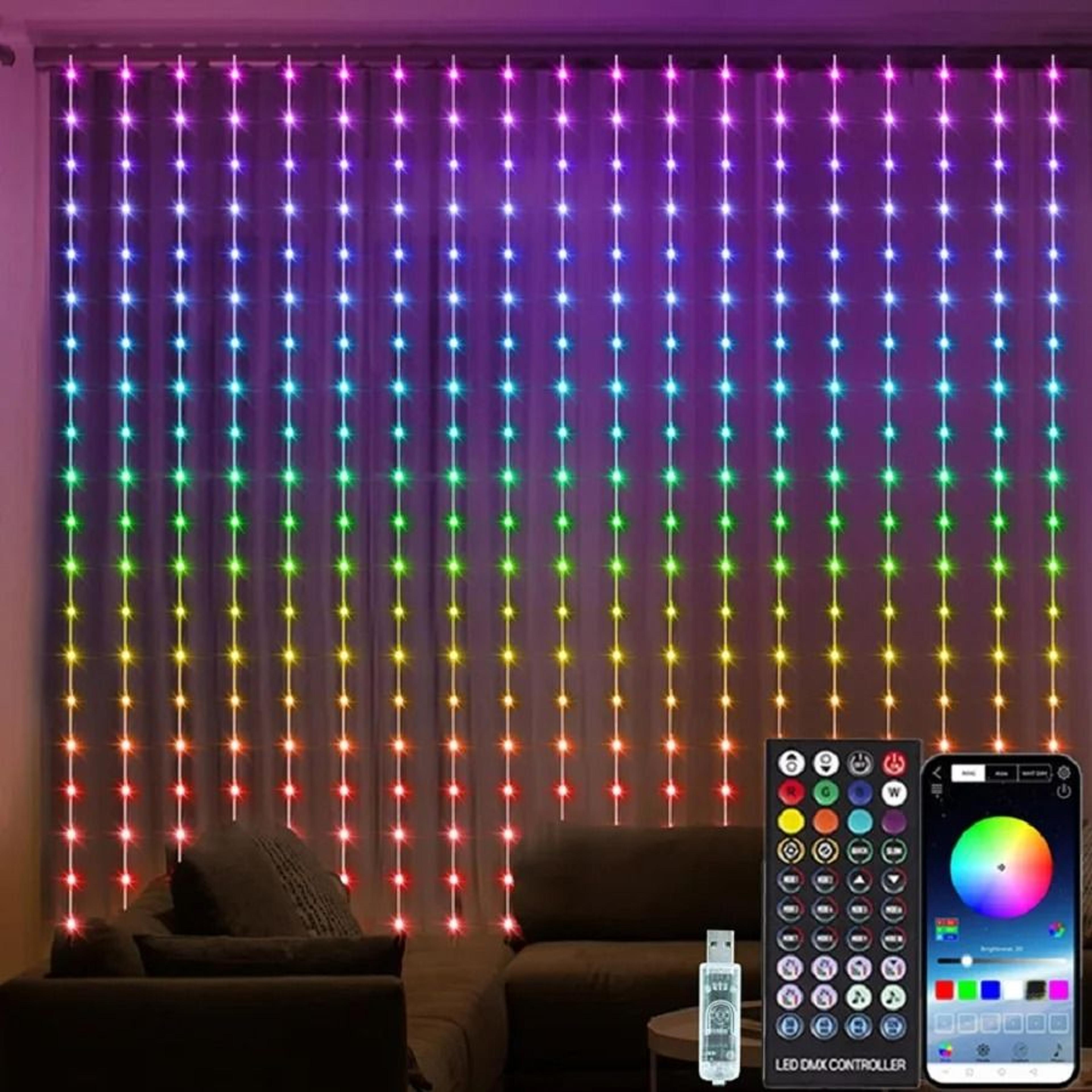 3m rgb smart led curtain lights with app and remote control
