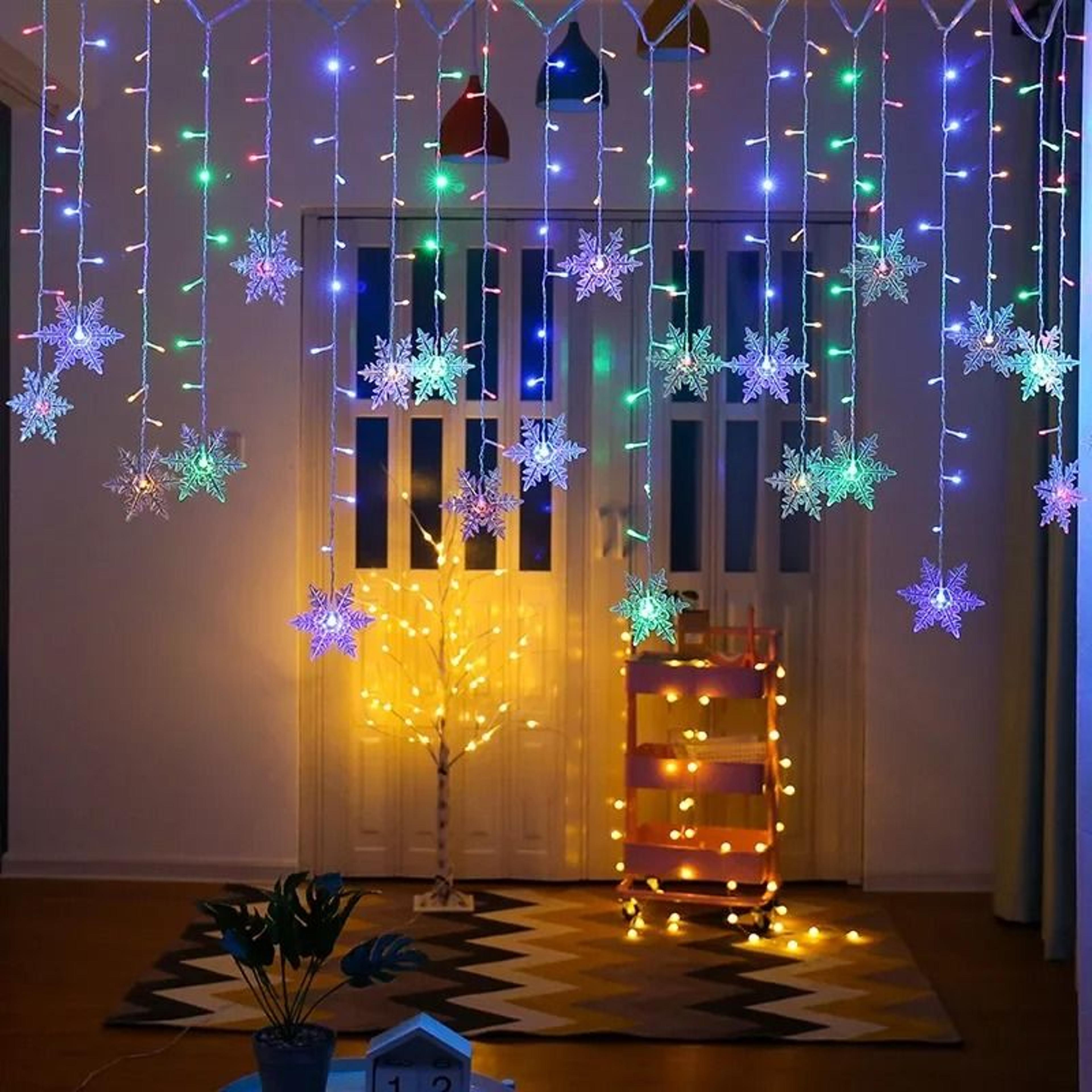 snowflake led curtain lights for christmas and holiday decor