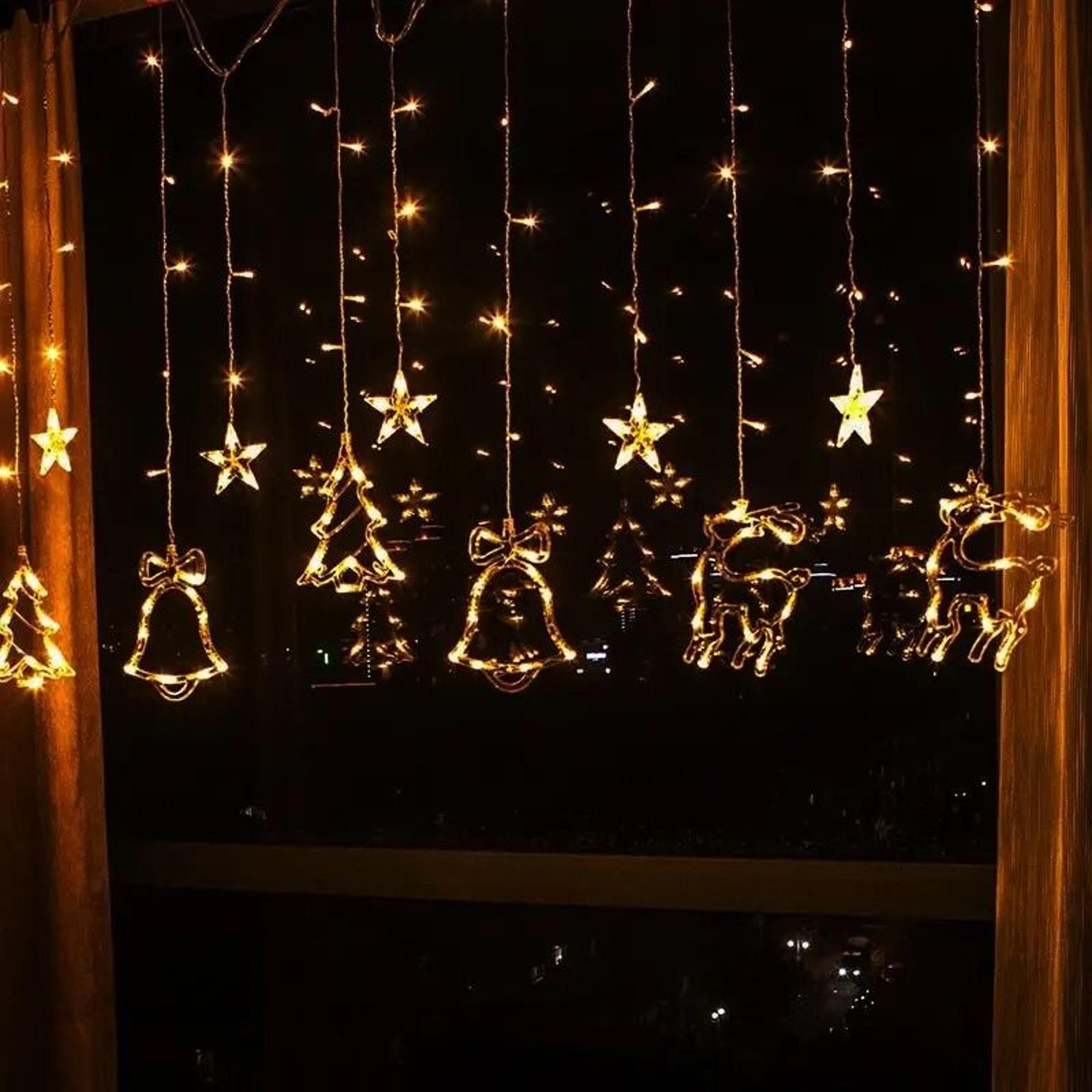 moon and star led curtain lights for christmas and new year decor