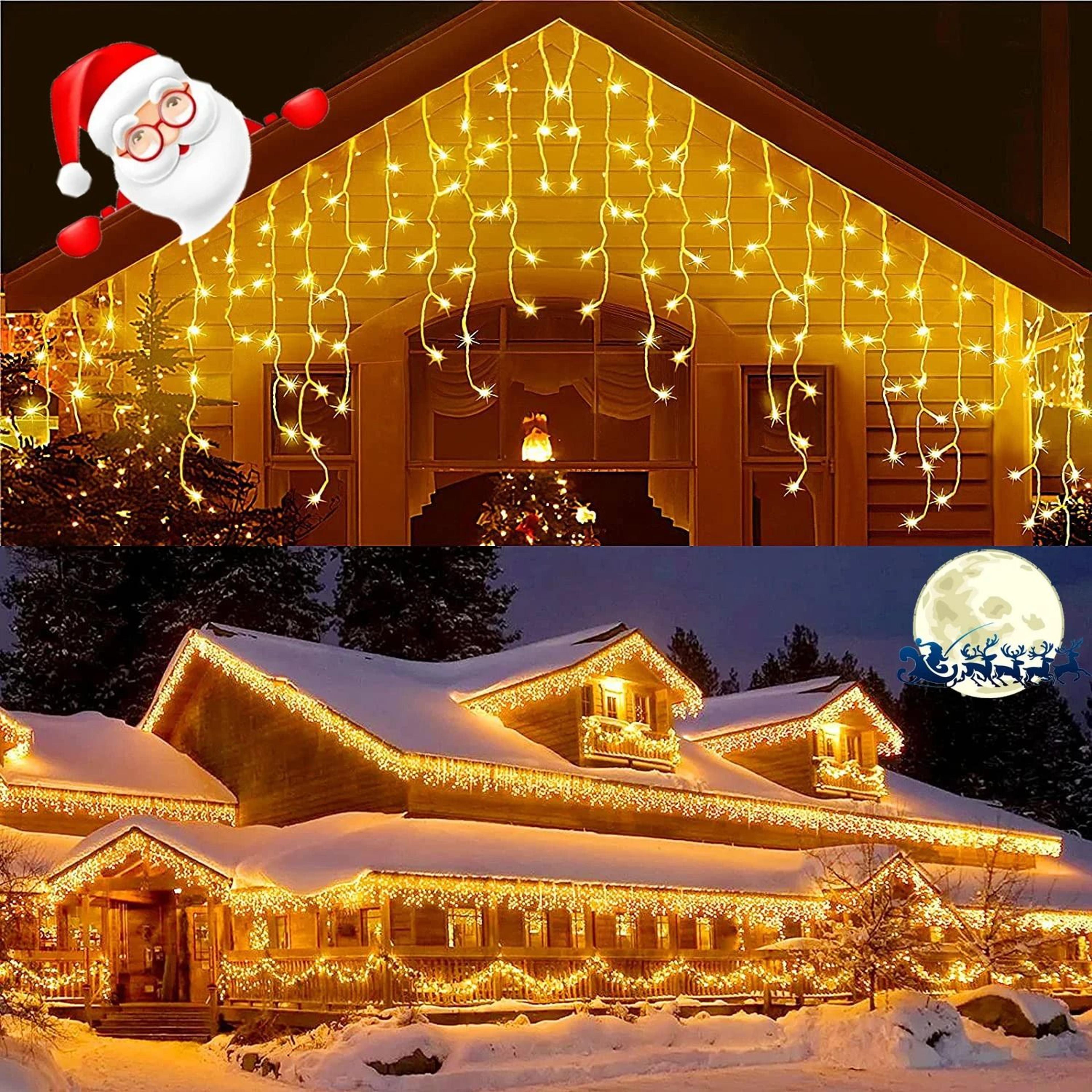 frostdrape led icicle lights outdoor christmas curtain garland