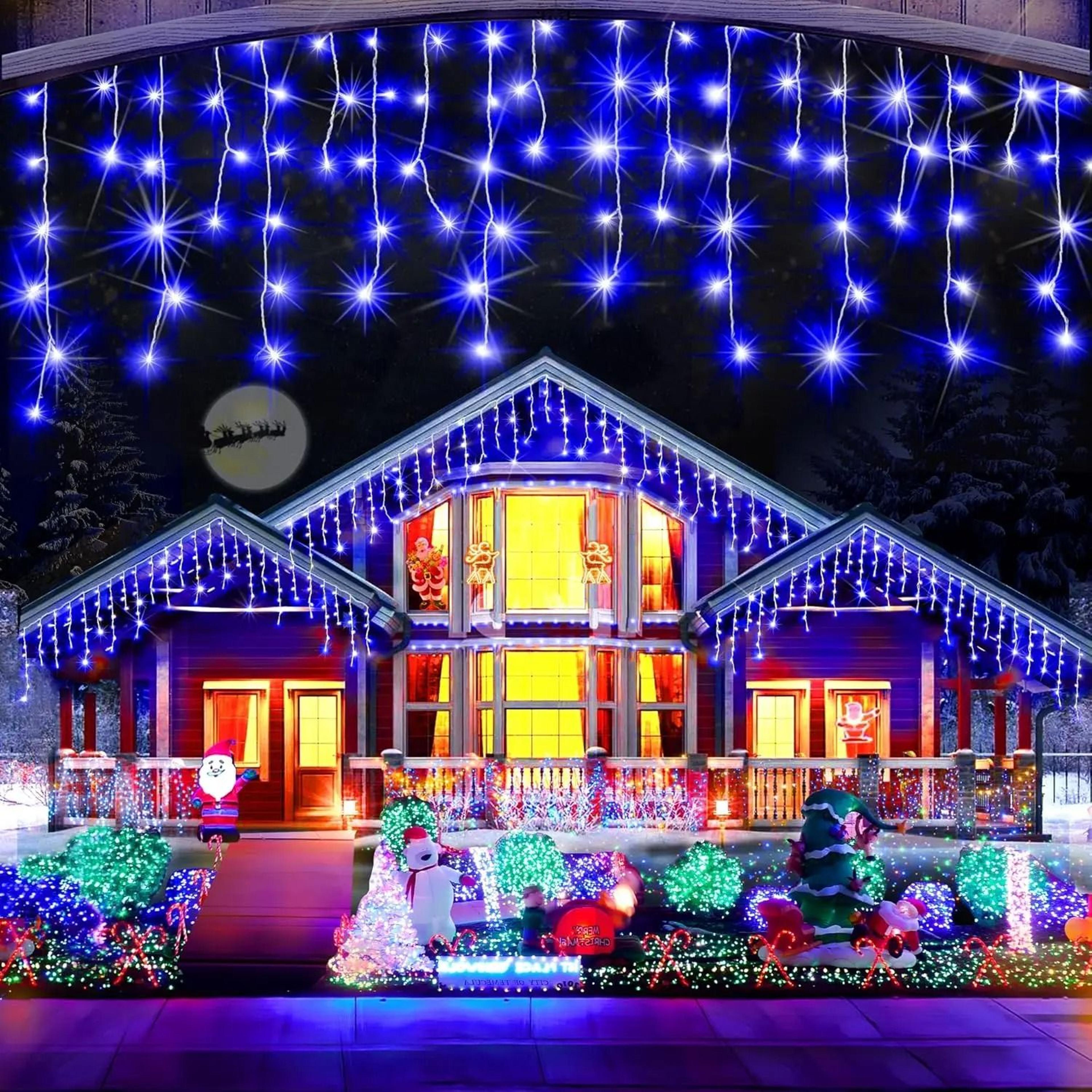 brilliant 20m outdoor icicle lights for stunning christmas house displays anywhere