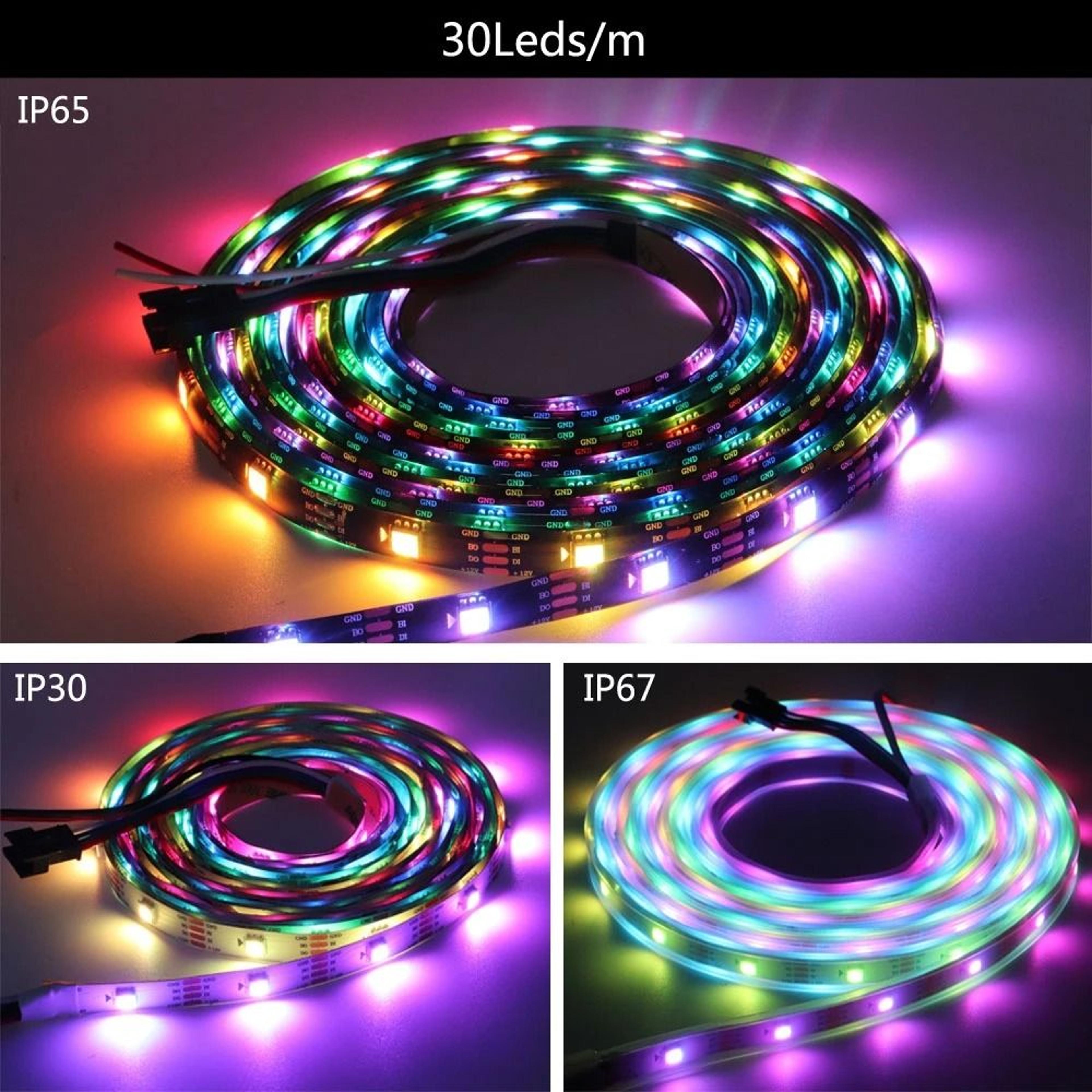 dynamic addressable rgb led strip for custom smart lighting projects anywhere