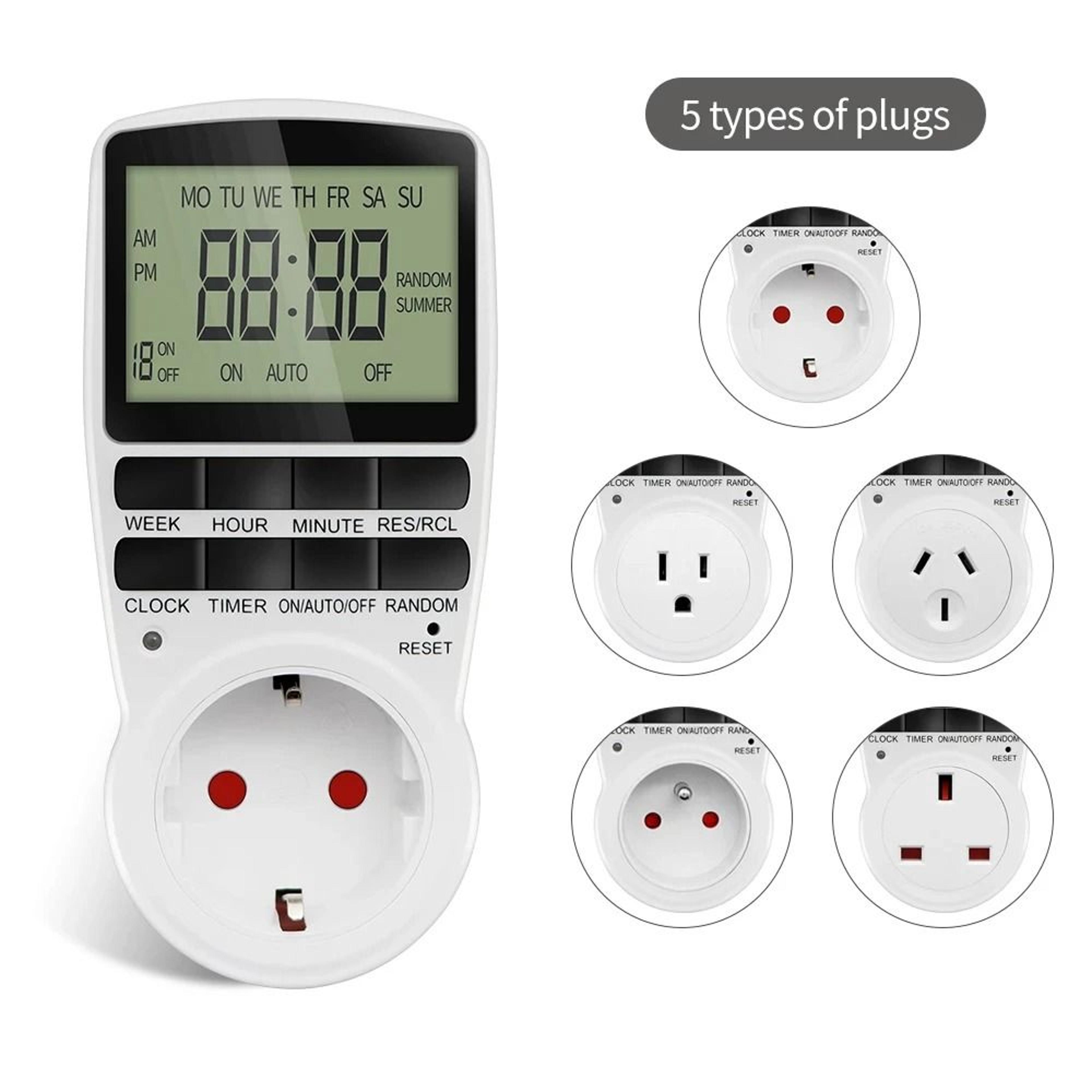 convenient 220v digital timer outlet for automatic everyday appliance scheduling control