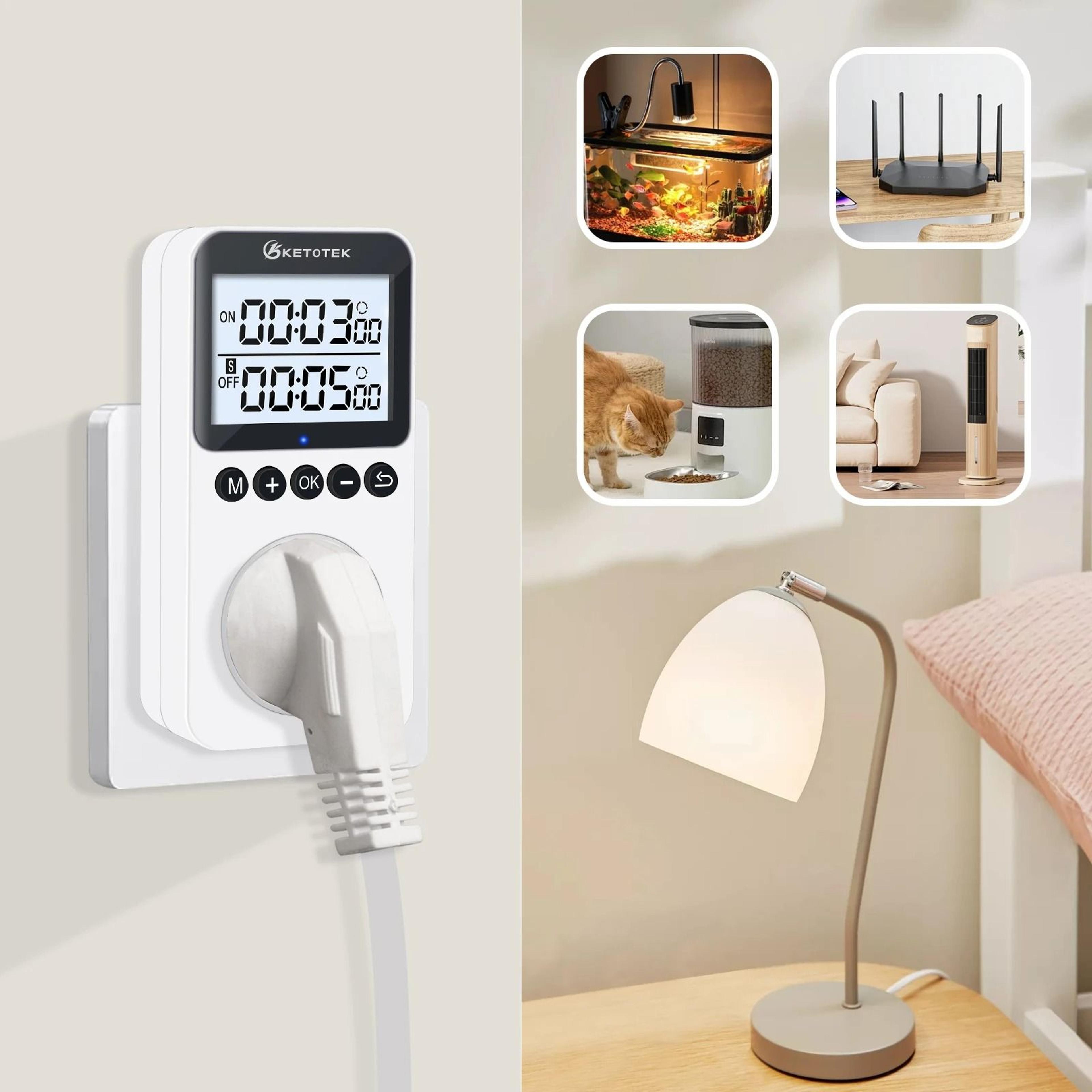 easy-set countdown timer socket and automatic shutoff plug