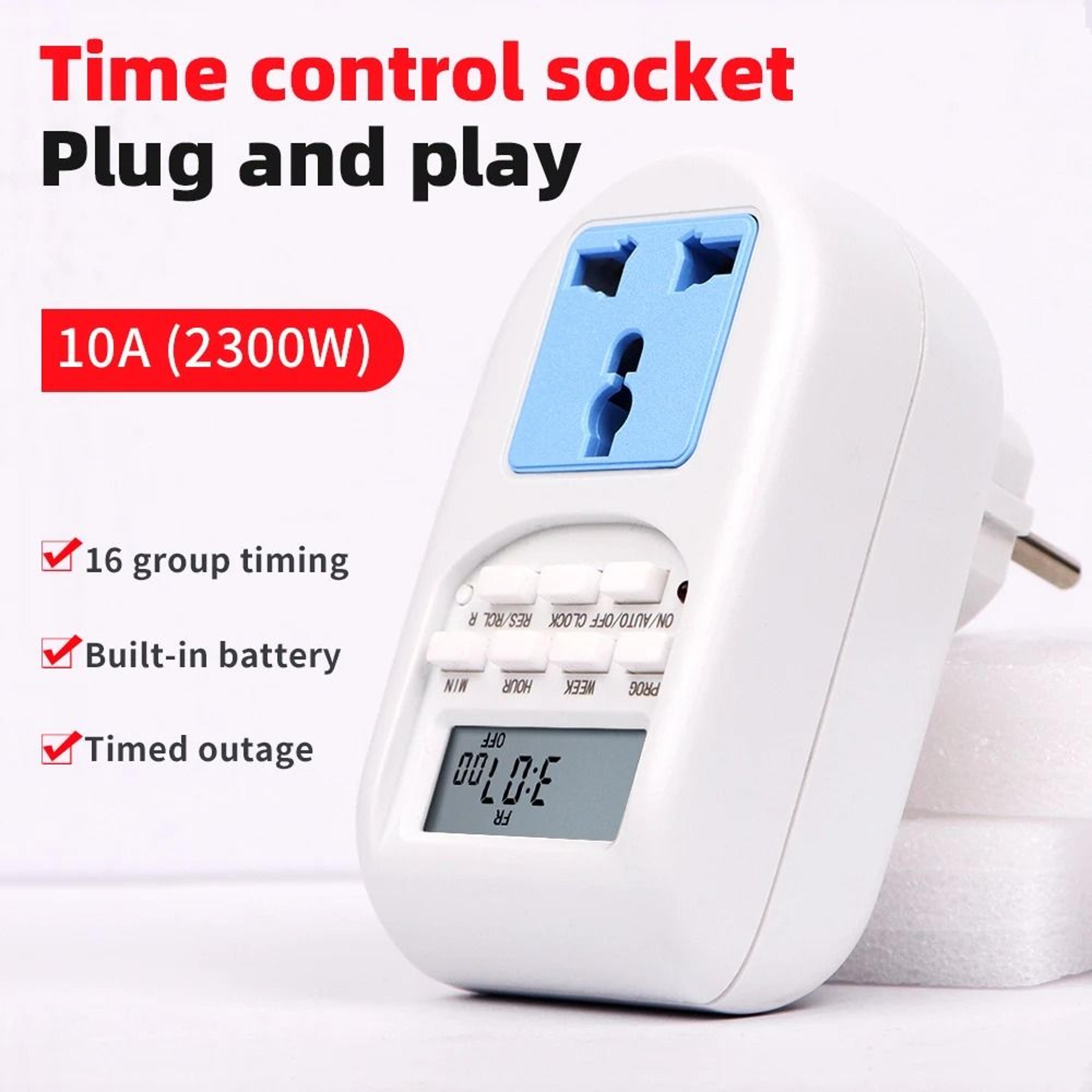 eu programmable timer socket 10a for weekly appliance control