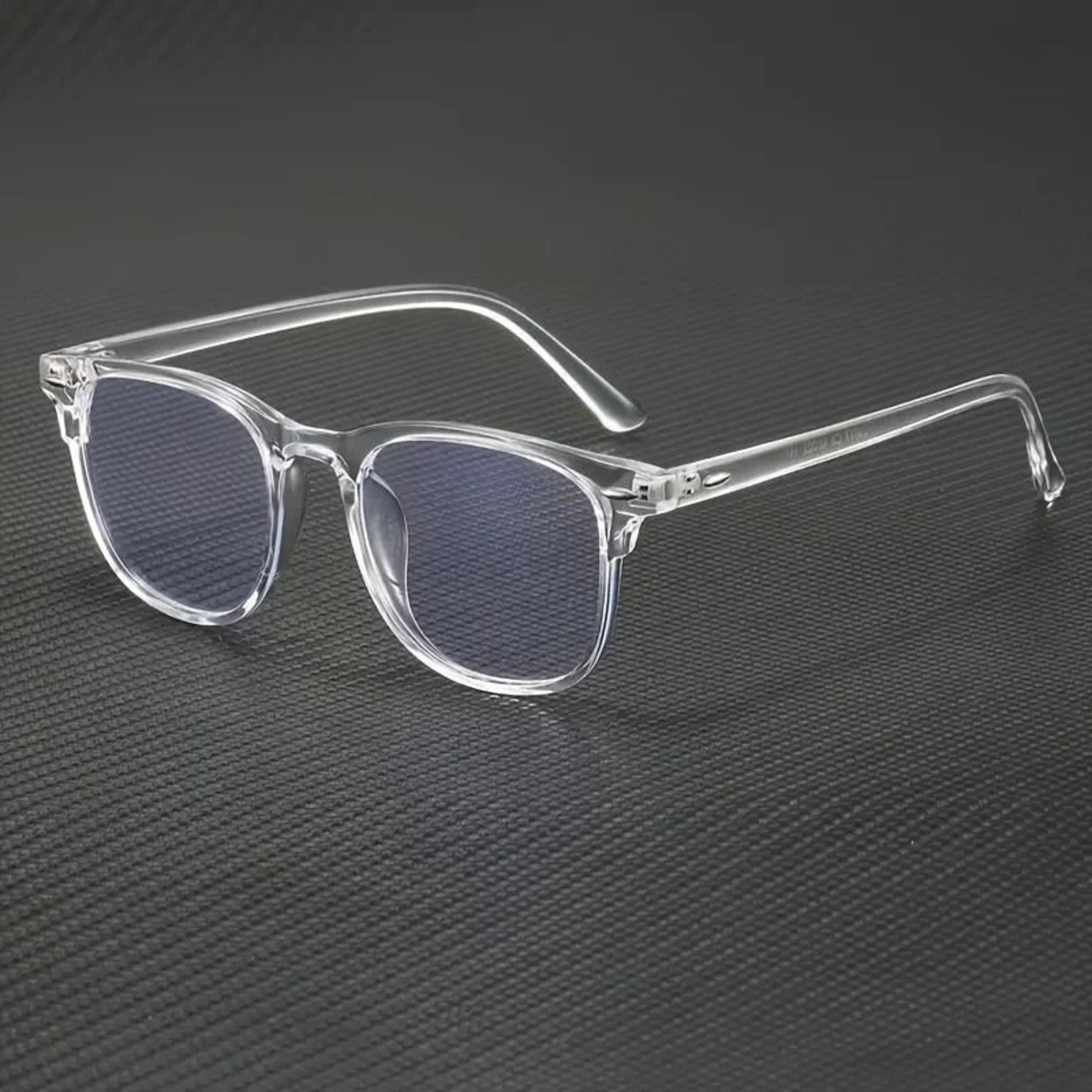 clearview transparent blue light glasses with trendy square frames