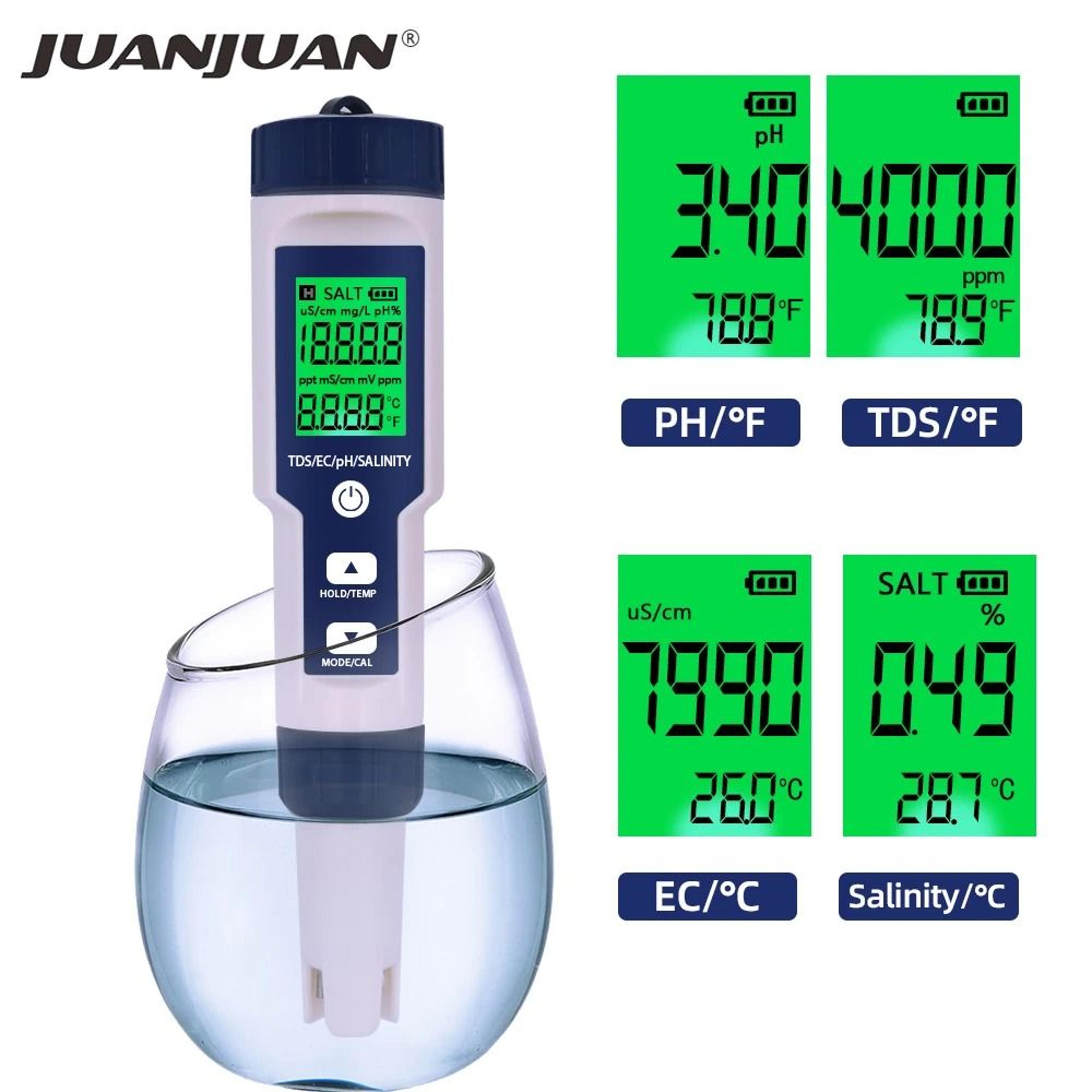 aquacheck 5-in-1 water quality tester and digital ph meter