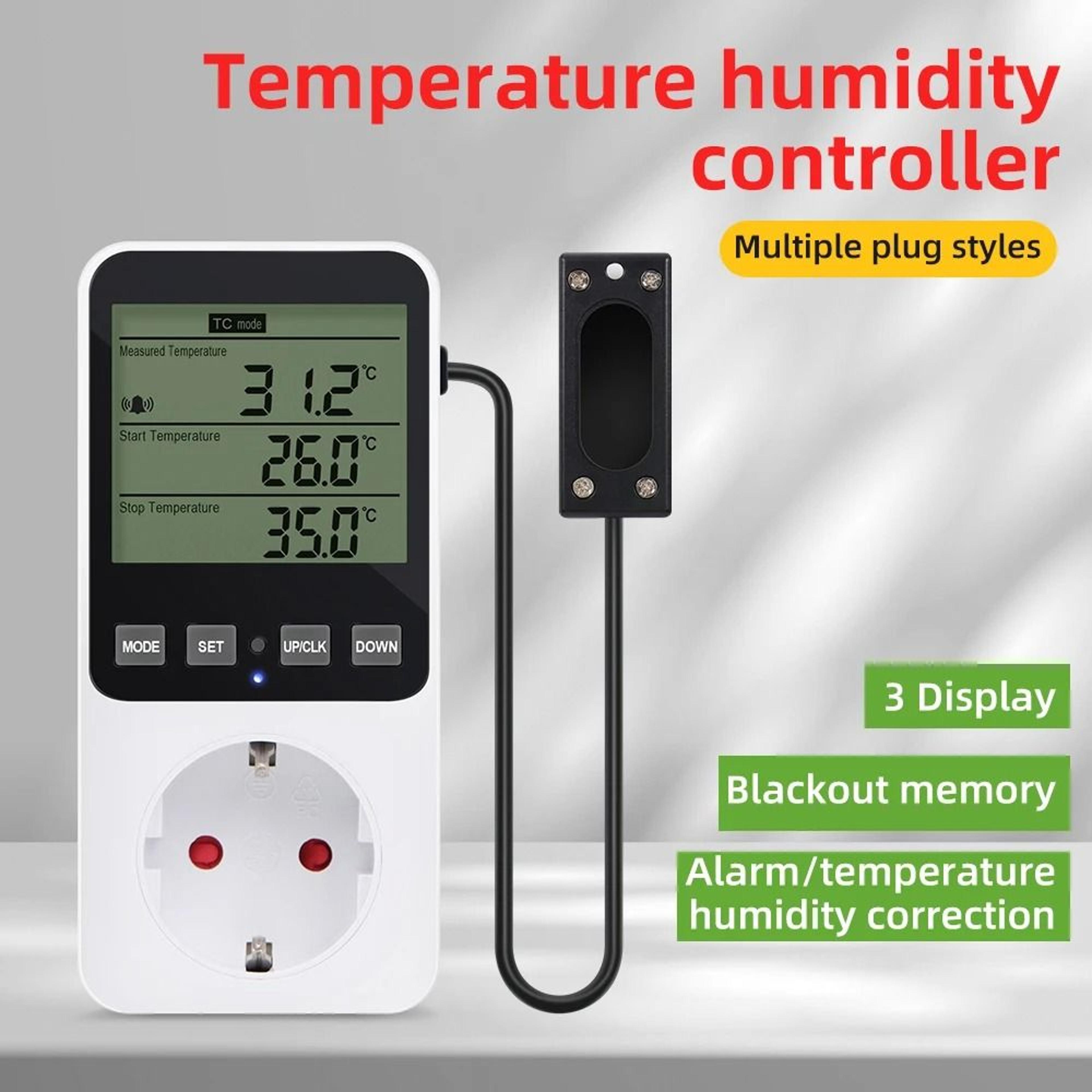 climateguard temperature humidity controller with digital thermostat socket and timer