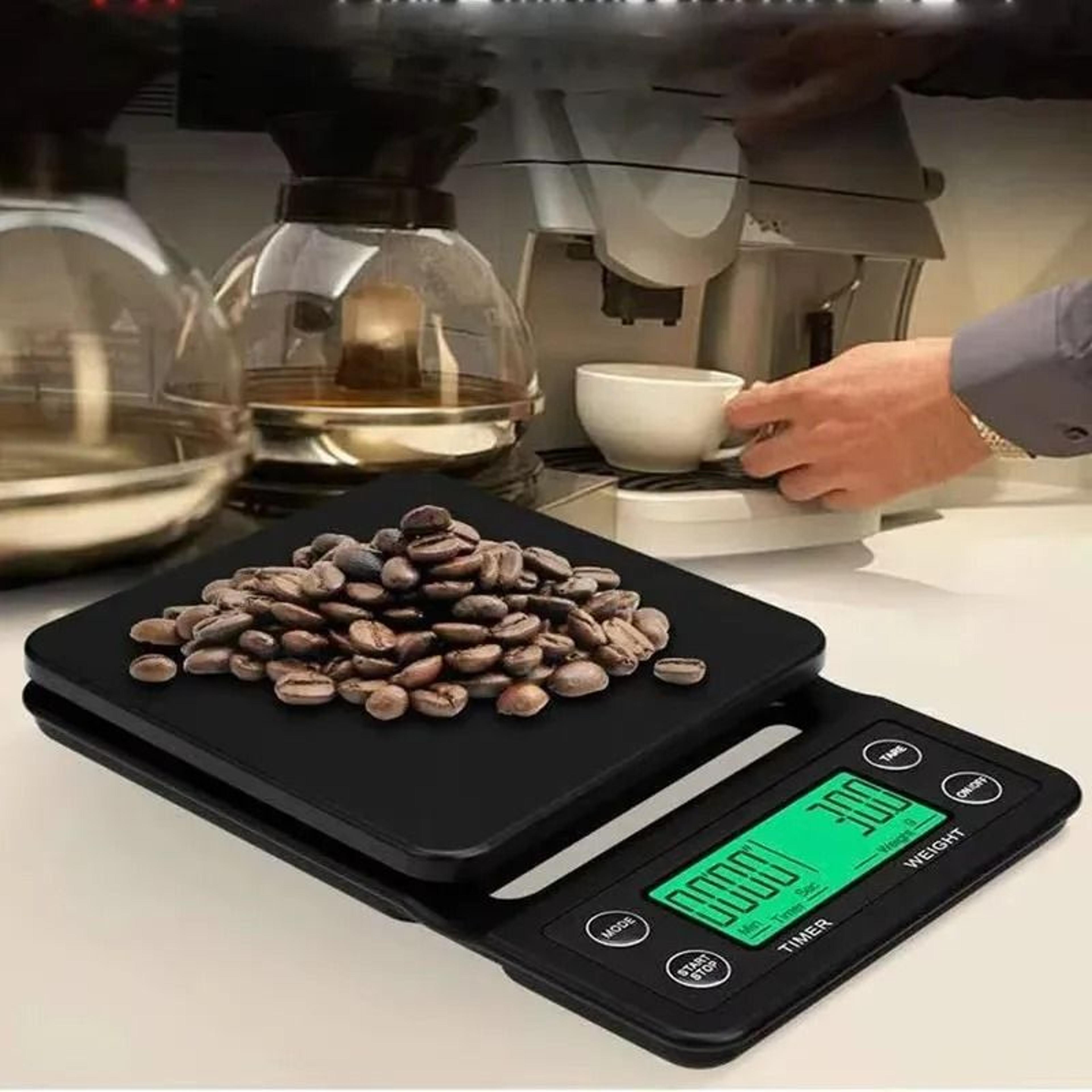 brewbalance digital coffee scale with timer and 0.1g precision scale