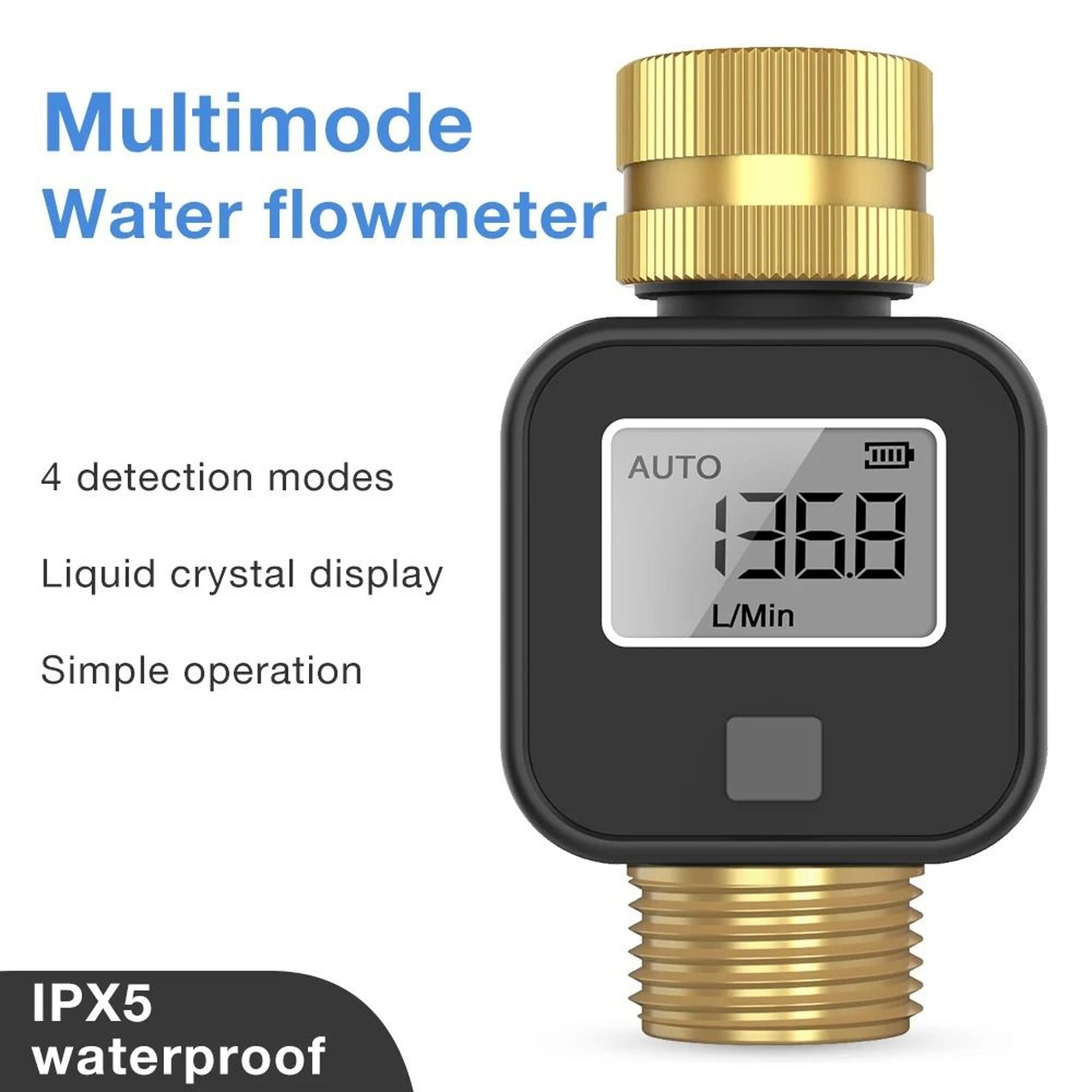 flowtrack digital water flow meter with lcd and 3/4-inch hose connection