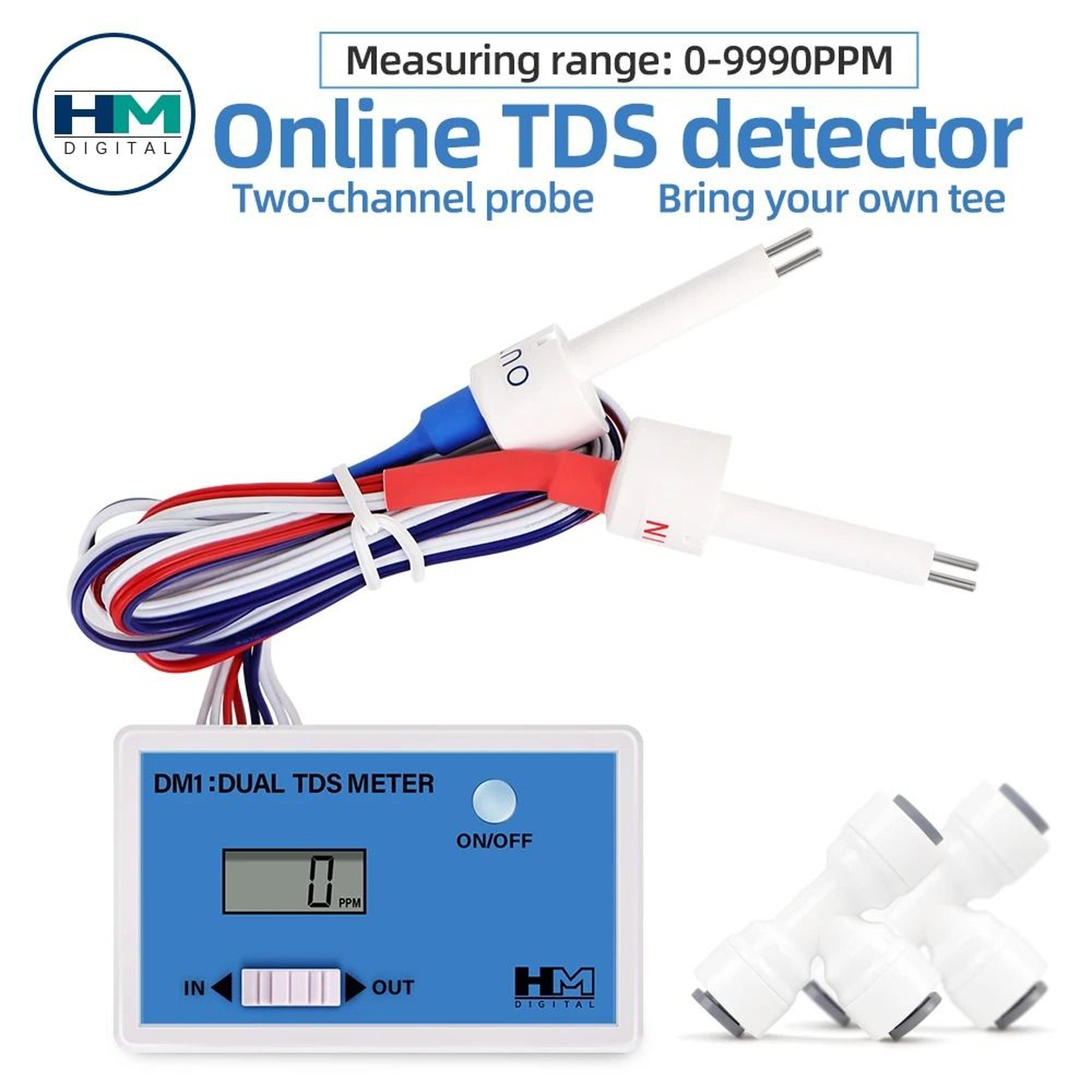aquacompare dual probe tds meter and inline water quality monitor