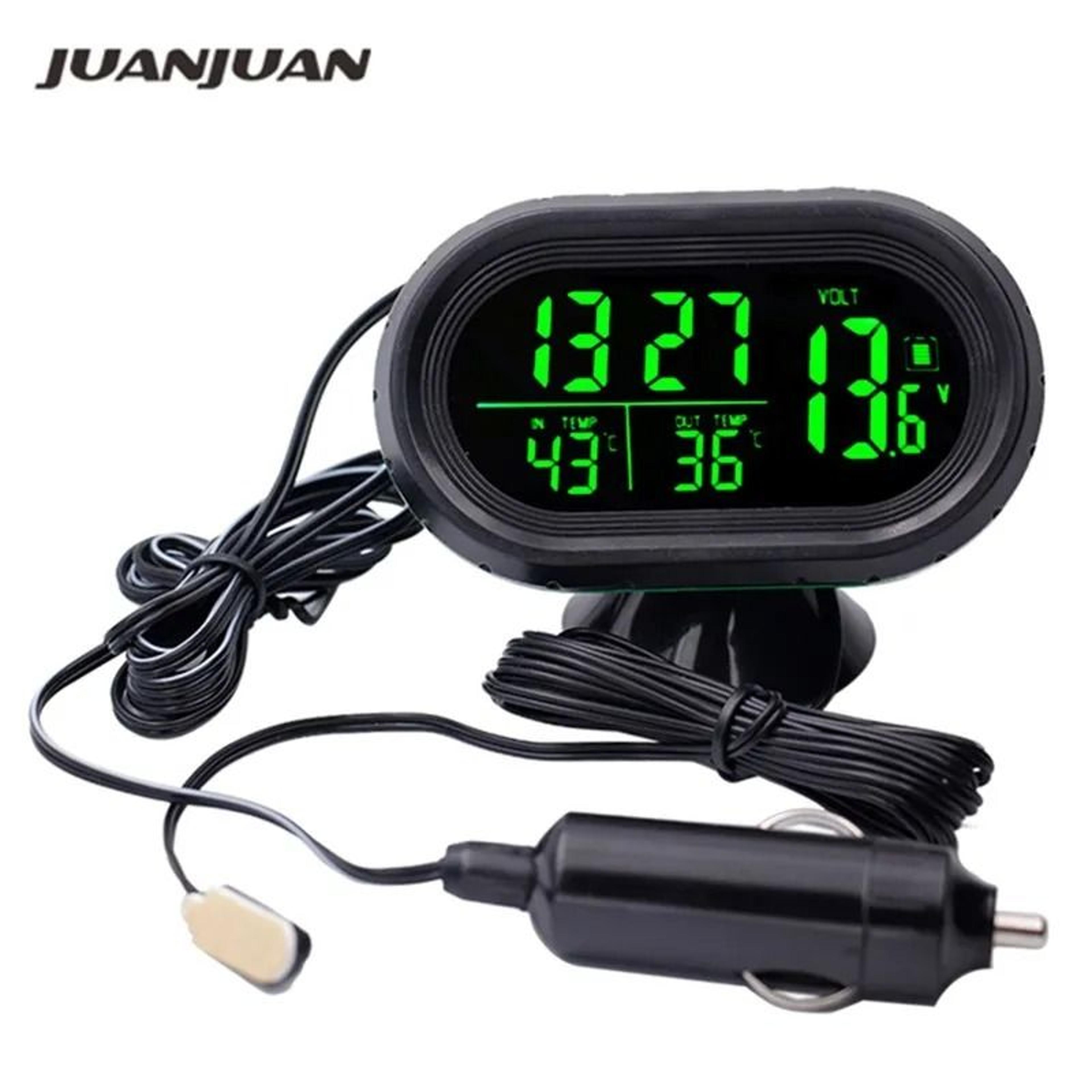 driveview digital car thermometer, clock and car voltage monitor 12v–24v